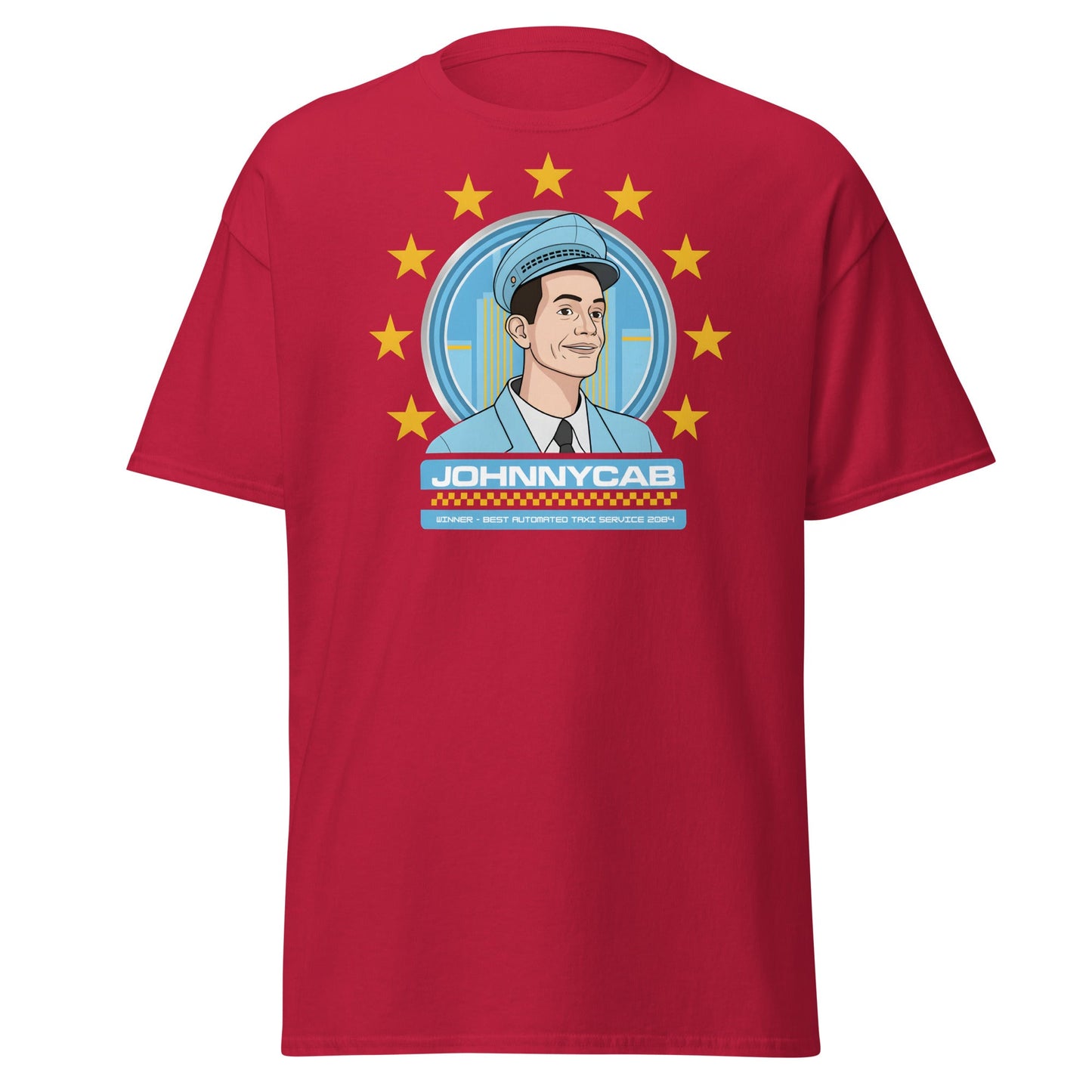 Johnnycab T-Shirt - Total Recall Automated Taxi Parody - Cardinal - T-Shirts Online