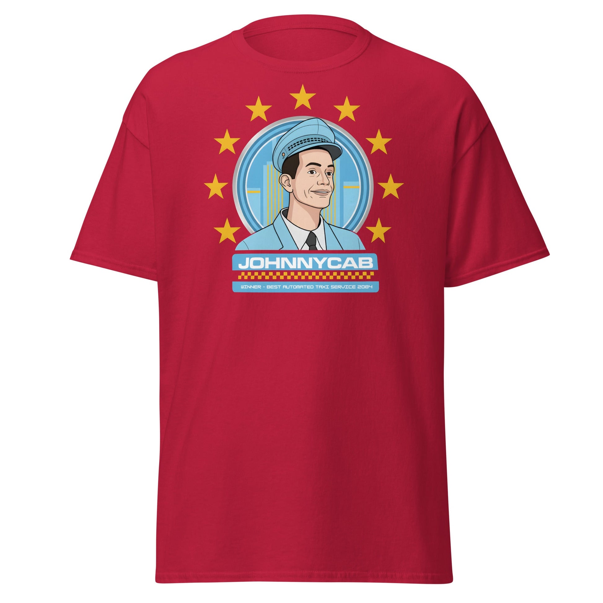 Johnnycab T-Shirt - Total Recall Automated Taxi Parody - Cardinal - T-Shirts Online