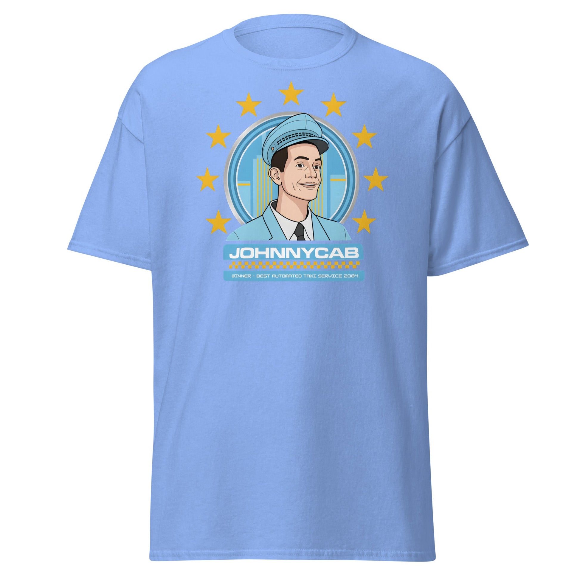 Johnnycab T-Shirt - Total Recall Automated Taxi Parody - Carolina Blue - T-Shirts Online