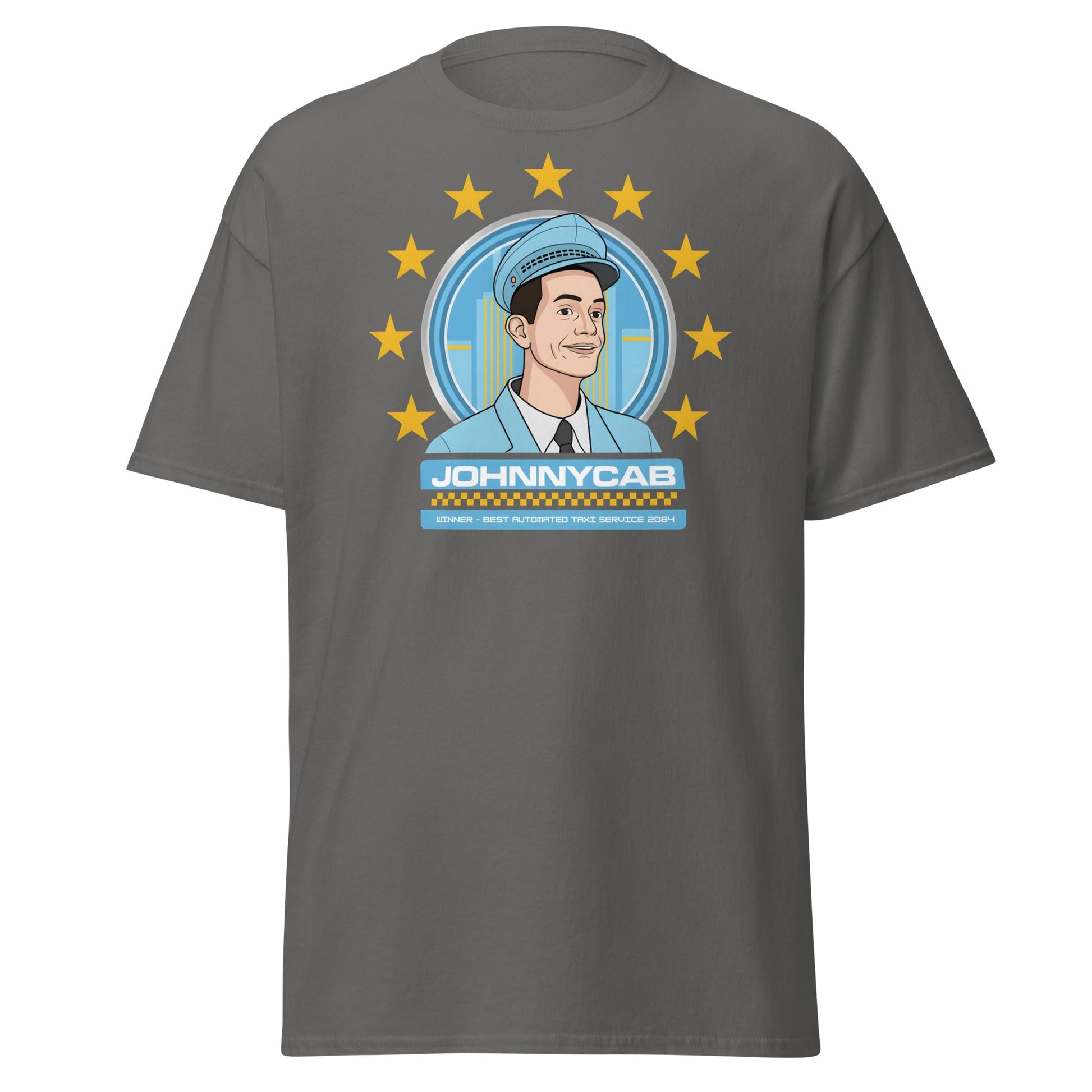 Johnnycab T-Shirt - Total Recall Automated Taxi Parody - Charcoal - T-Shirts Online