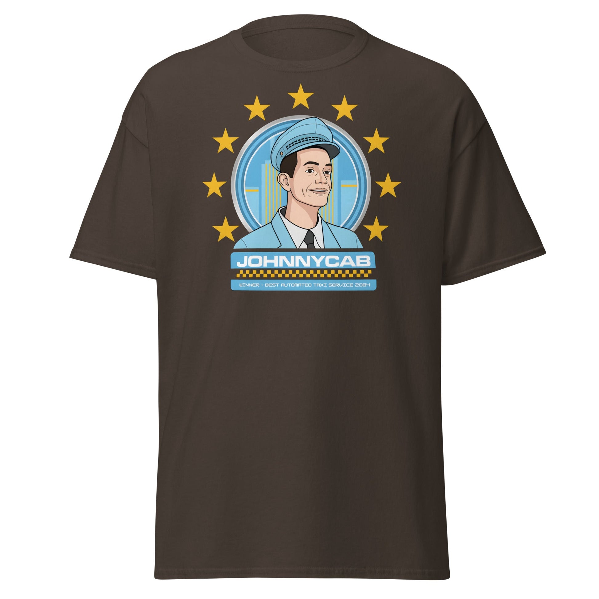 Johnnycab T-Shirt - Total Recall Automated Taxi Parody - Dark Chocolate - T-Shirts Online