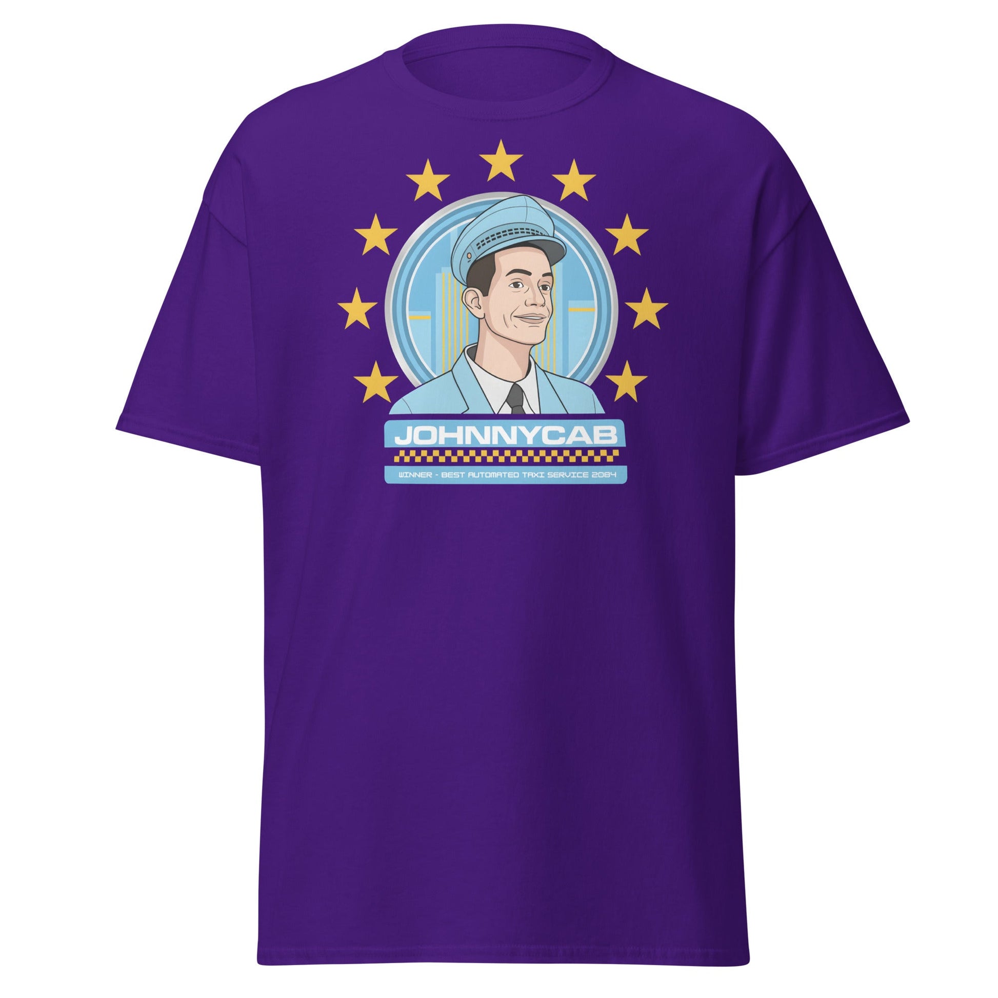 Johnnycab T-Shirt - Total Recall Automated Taxi Parody - Purple - T-Shirts Online