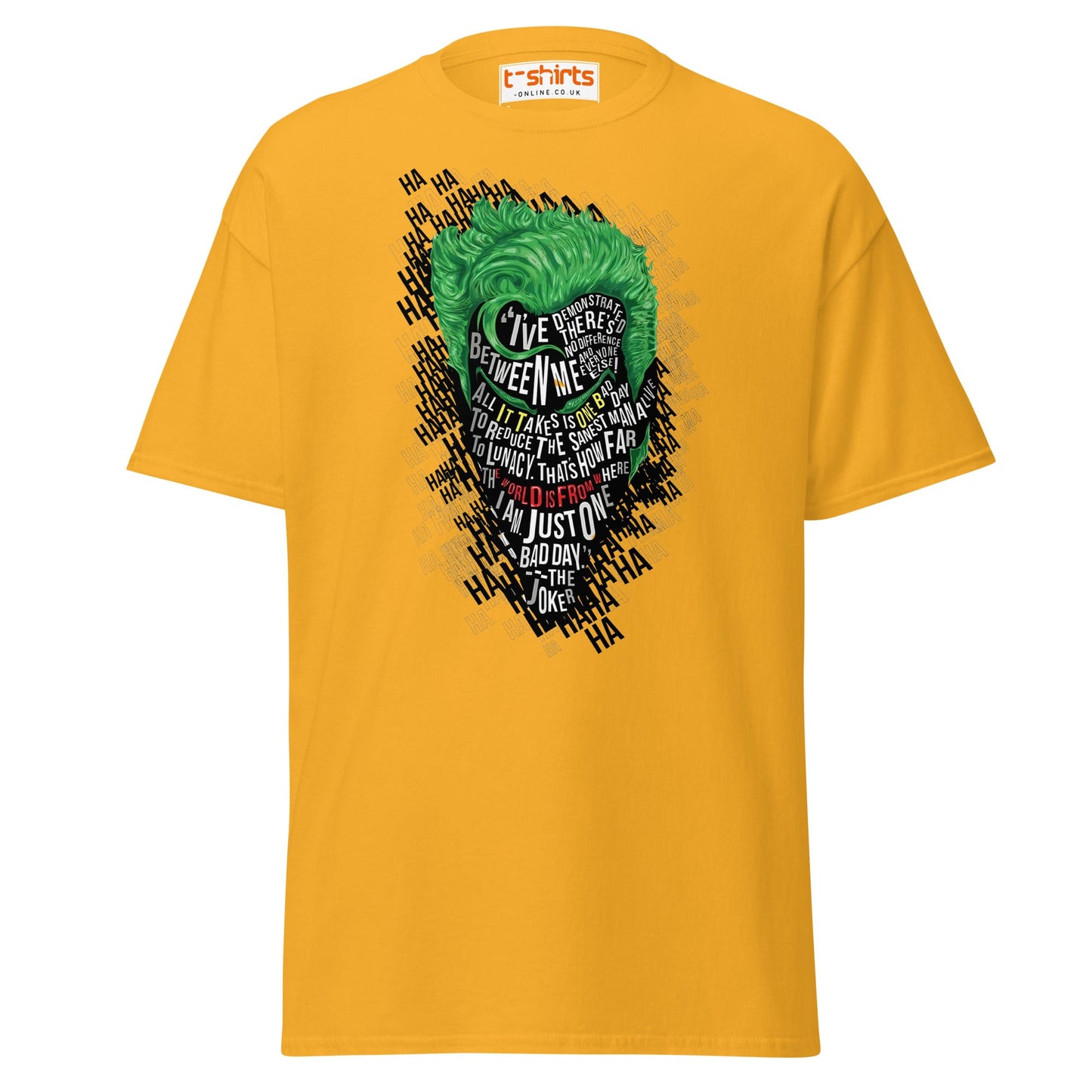 Joker One Bad Day Typography T-Shirt - Gold - T-Shirts Online