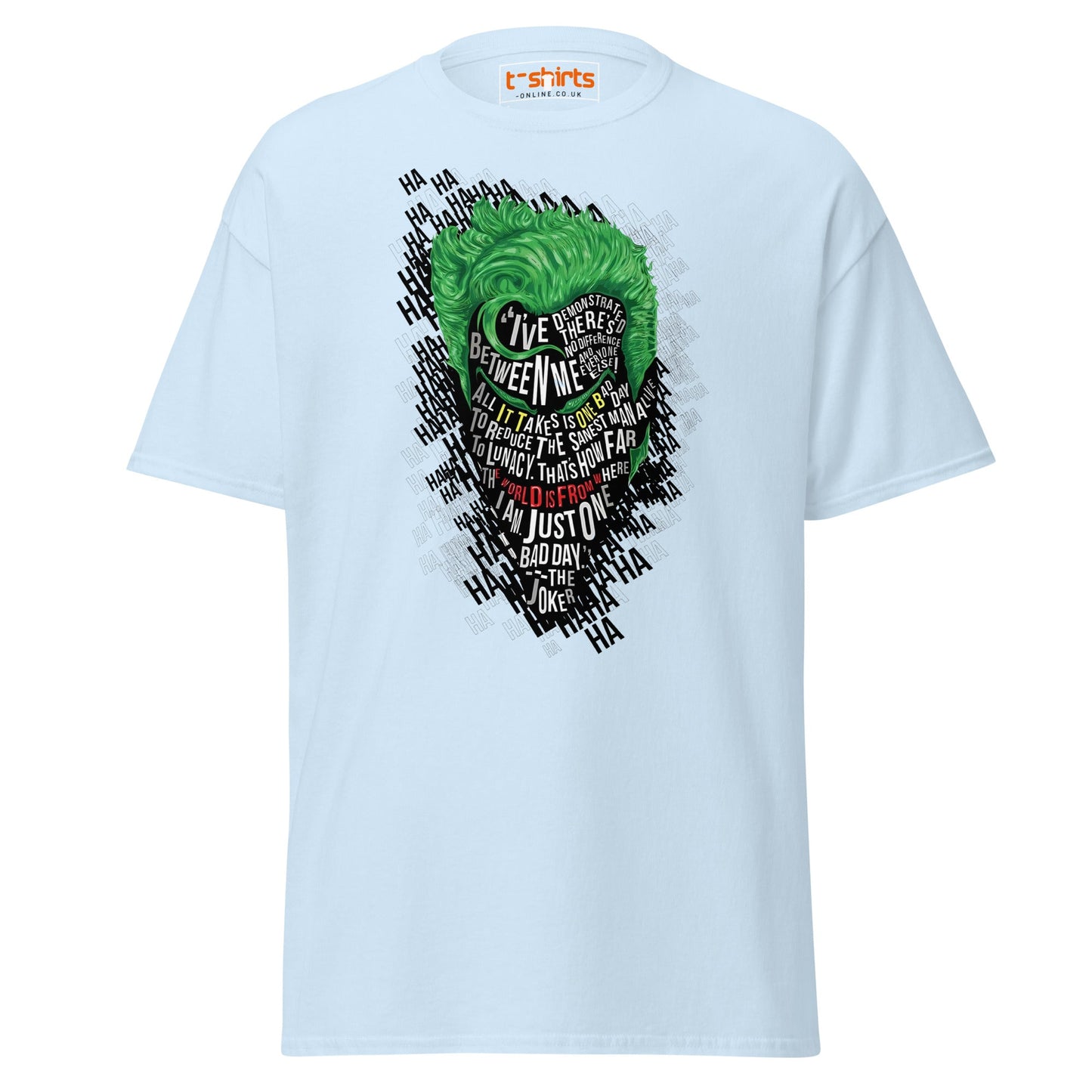 Joker One Bad Day Typography T-Shirt - Light Blue - T-Shirts Online