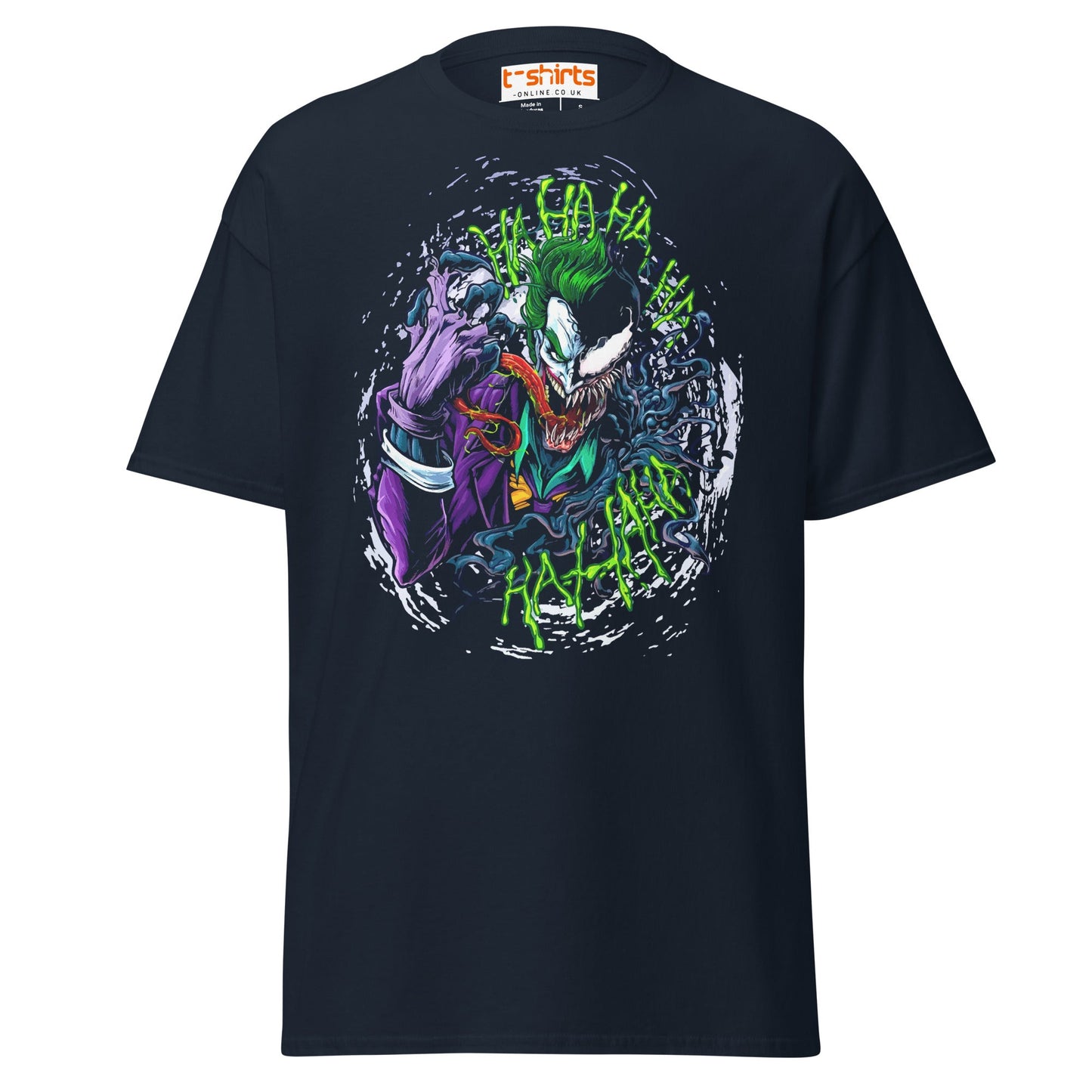 Joker Symbiote T-Shirt – Villain Fusion Parody Tee - Navy - T-Shirts Online