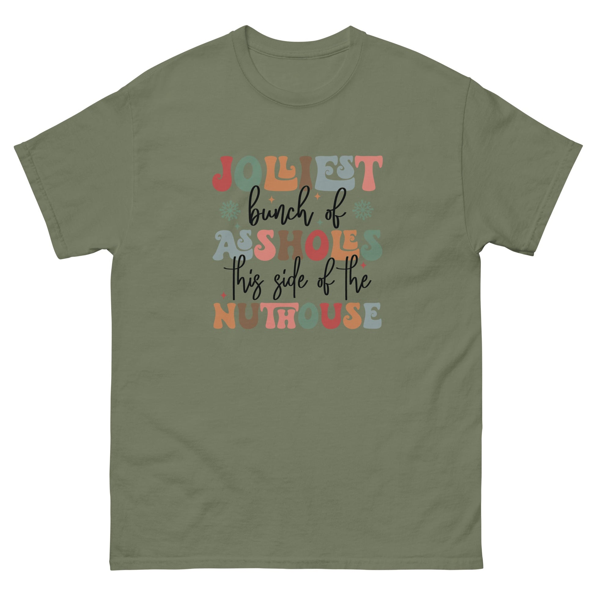 Jolly Christmas | Funny Xmas T-Shirt - Military Green - T-Shirts Online