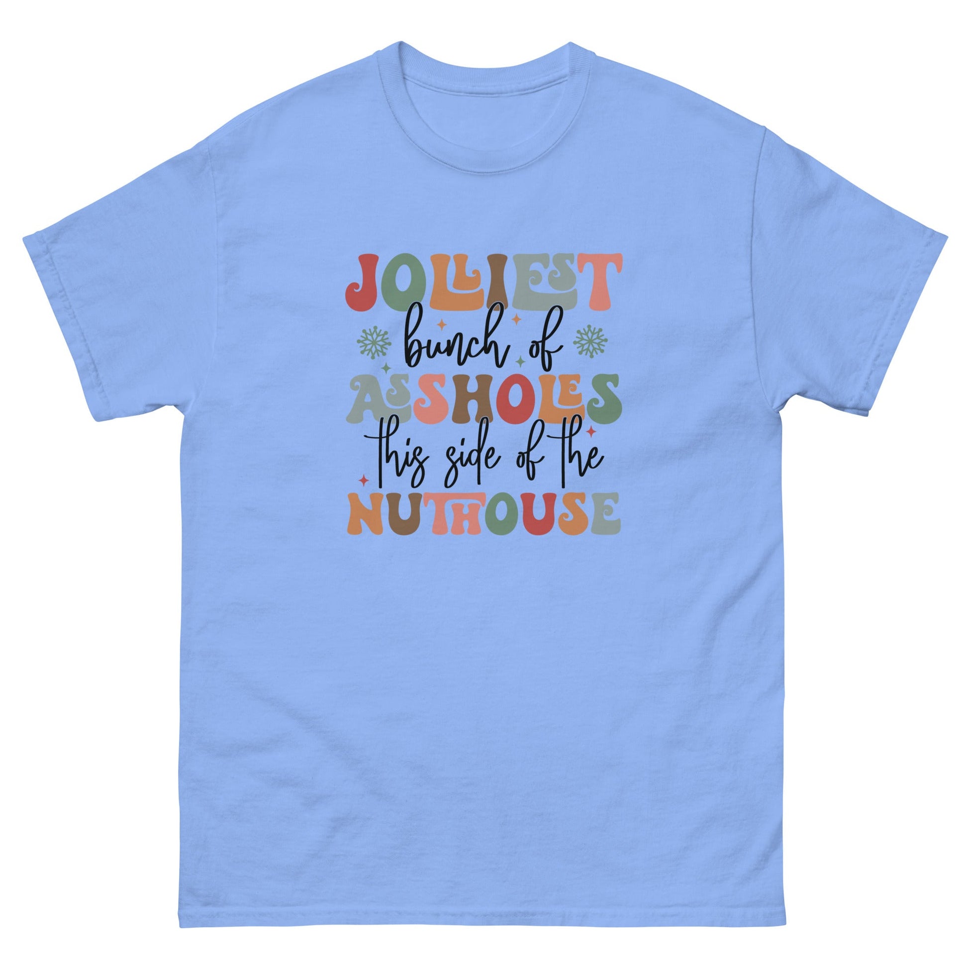 Jolly Christmas | Funny Xmas T-Shirt - Carolina Blue - T-Shirts Online
