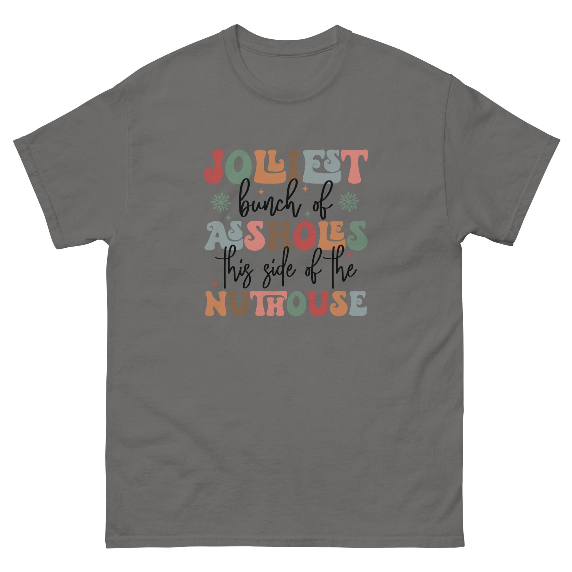 Jolly Christmas | Funny Xmas T-Shirt - Charcoal - T-Shirts Online