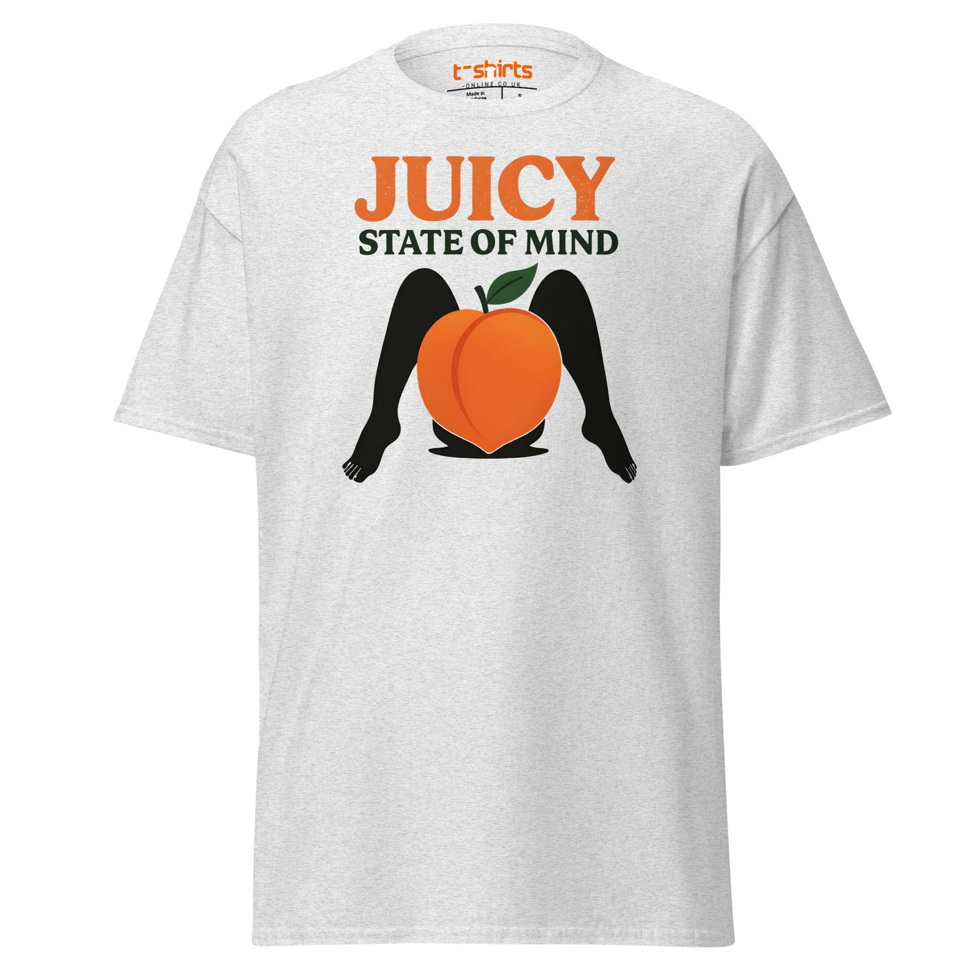 Juicy State of Mind T-Shirt – Funny Peach Adult Tee - Ash - T-Shirts Online
