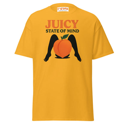 Juicy State of Mind T-Shirt – Funny Peach Adult Tee - Gold - T-Shirts Online