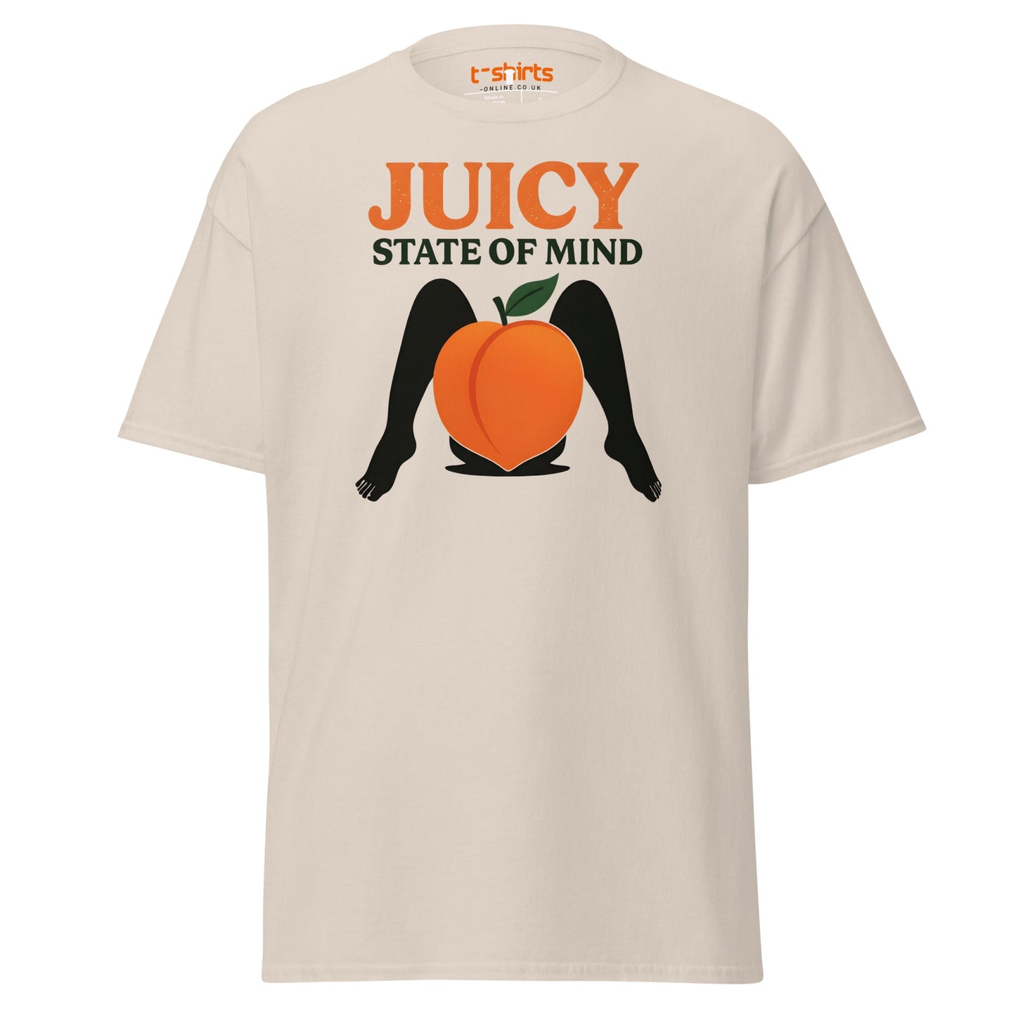 Juicy State of Mind T-Shirt – Funny Peach Adult Tee - Natural - T-Shirts Online