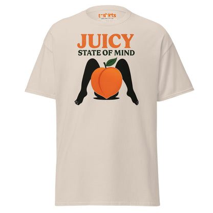 Juicy State of Mind T-Shirt – Funny Peach Adult Tee - Natural - T-Shirts Online