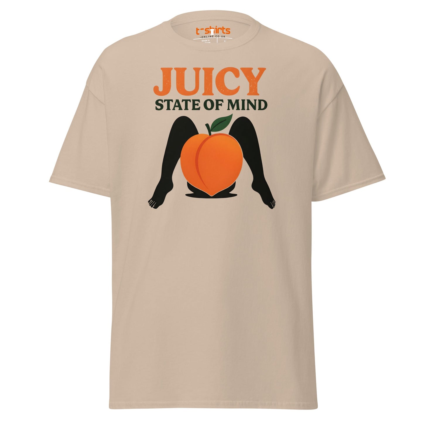 Juicy State of Mind T-Shirt – Funny Peach Adult Tee - Sand - T-Shirts Online