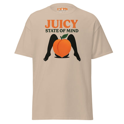 Juicy State of Mind T-Shirt – Funny Peach Adult Tee - Sand - T-Shirts Online
