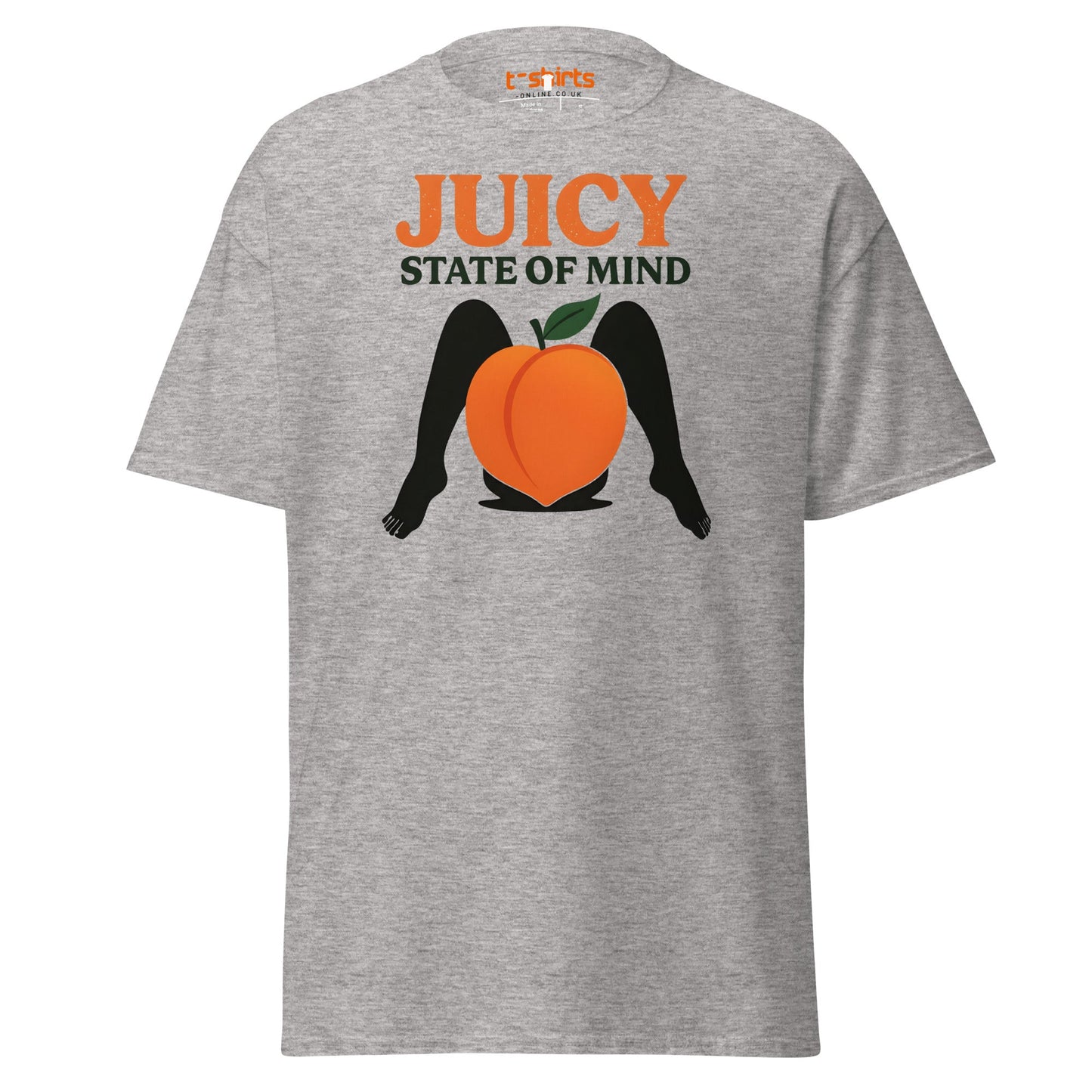 Juicy State of Mind T-Shirt – Funny Peach Adult Tee - Sport Grey - T-Shirts Online