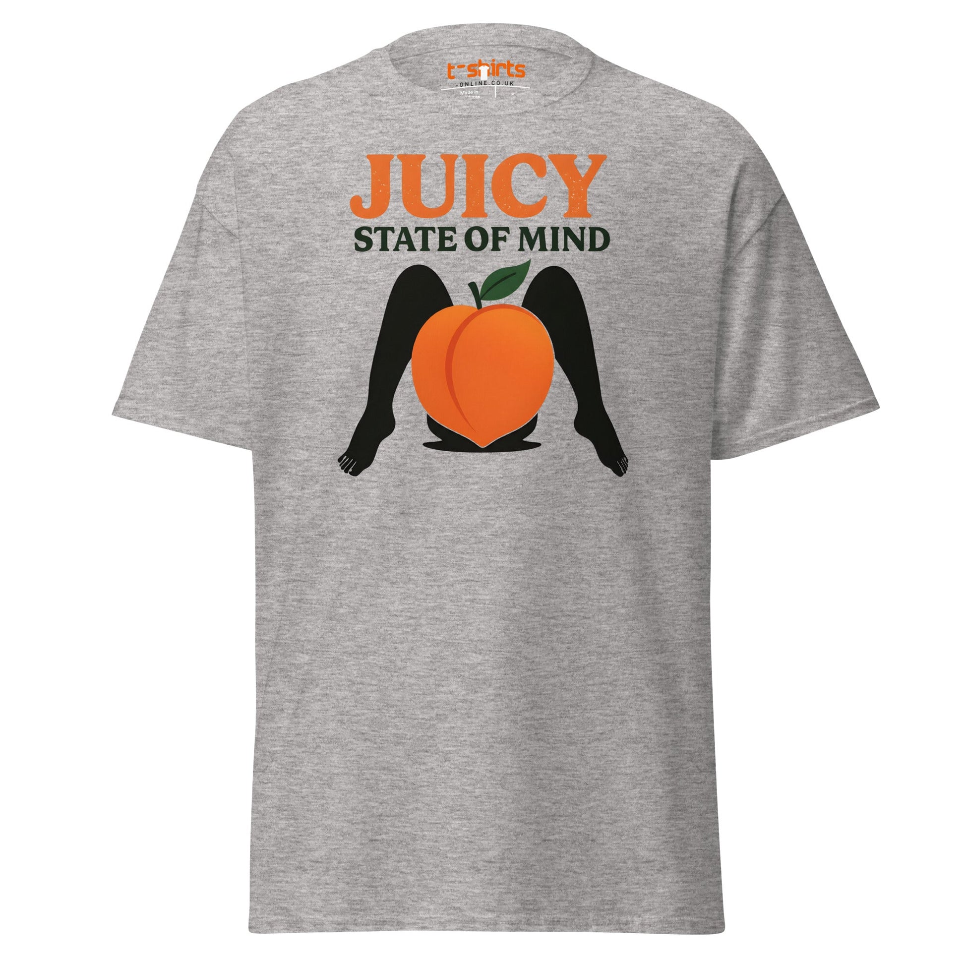 Juicy State of Mind T-Shirt – Funny Peach Adult Tee - Sport Grey - T-Shirts Online
