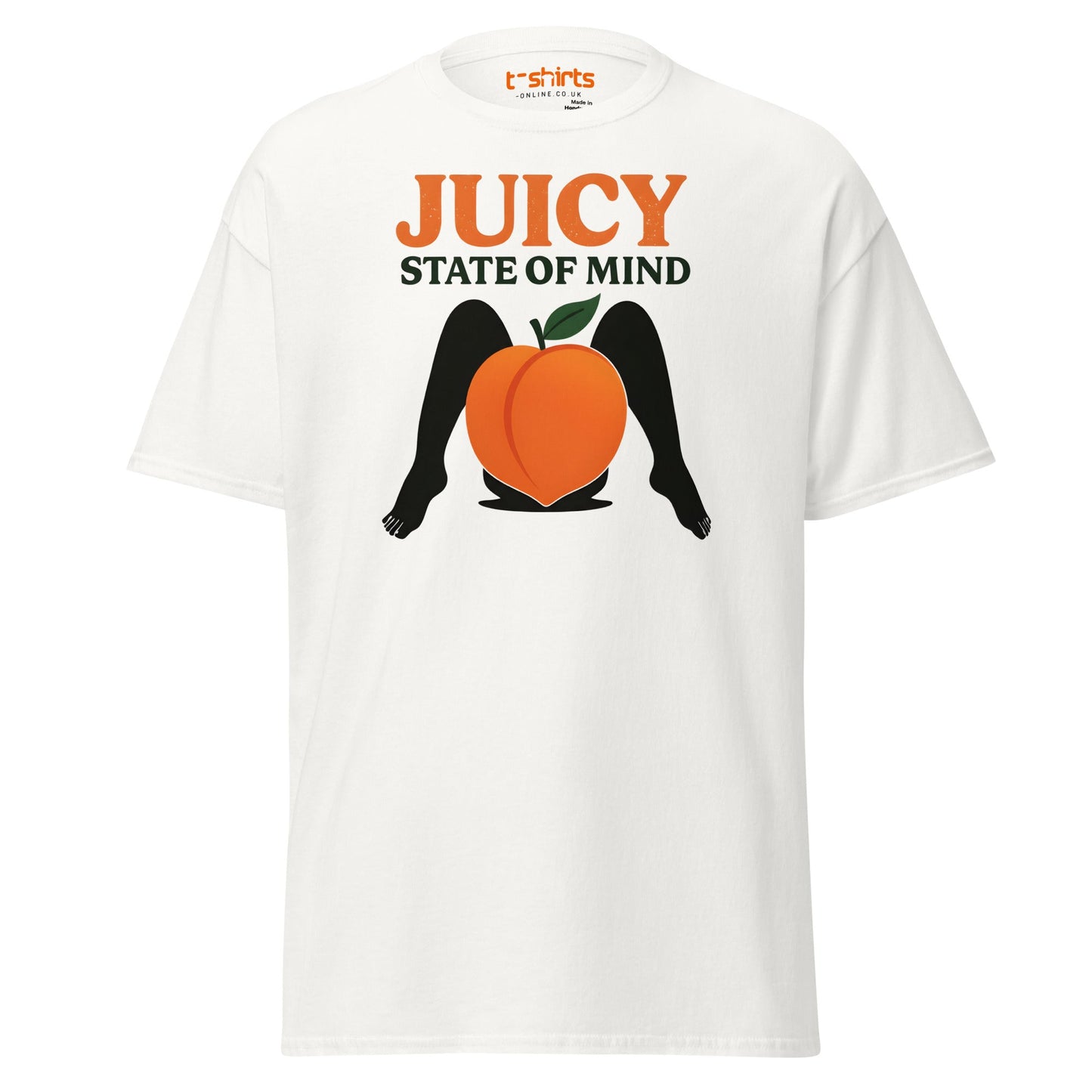 Juicy State of Mind T-Shirt – Funny Peach Adult Tee - White - T-Shirts Online