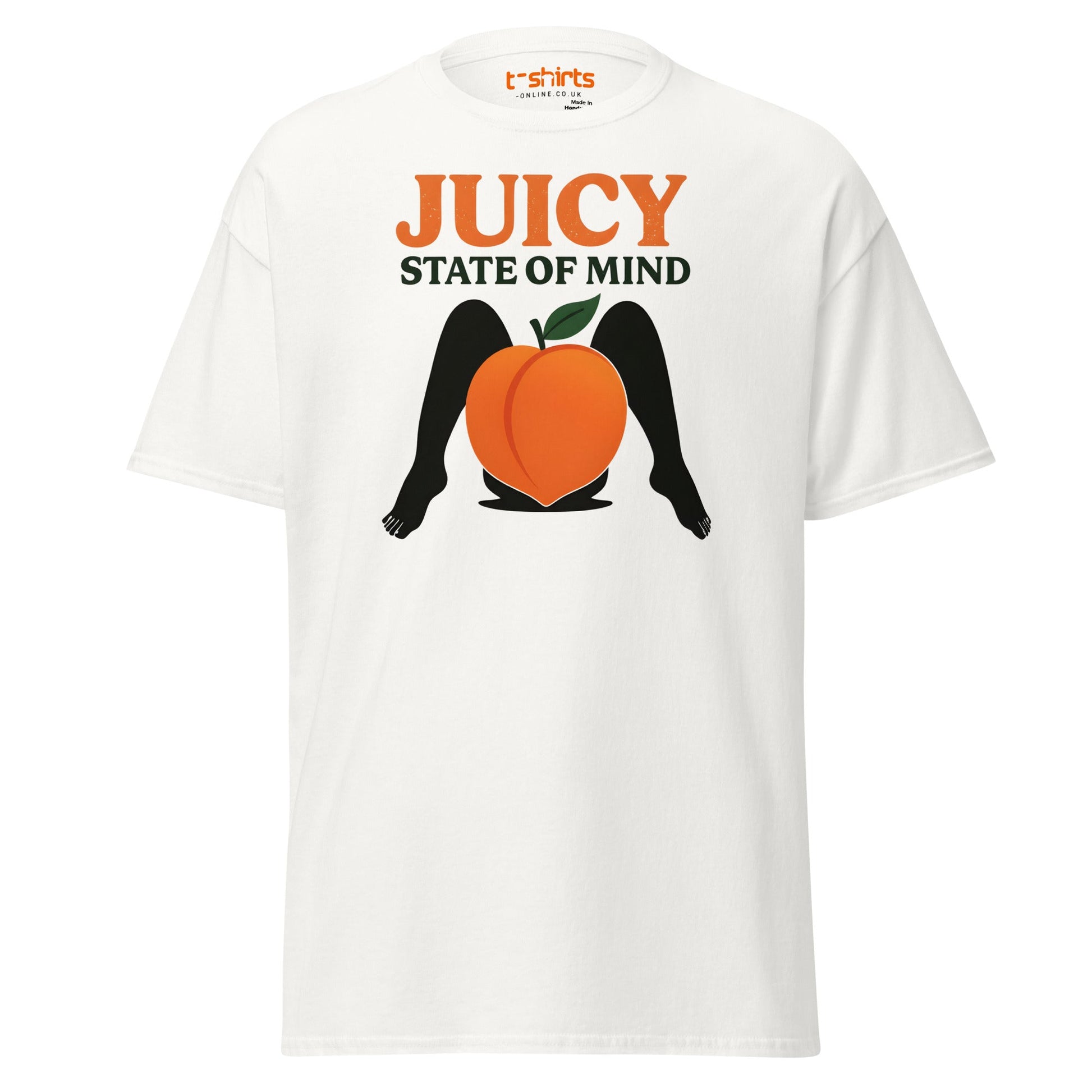 Juicy State of Mind T-Shirt – Funny Peach Adult Tee - White - T-Shirts Online