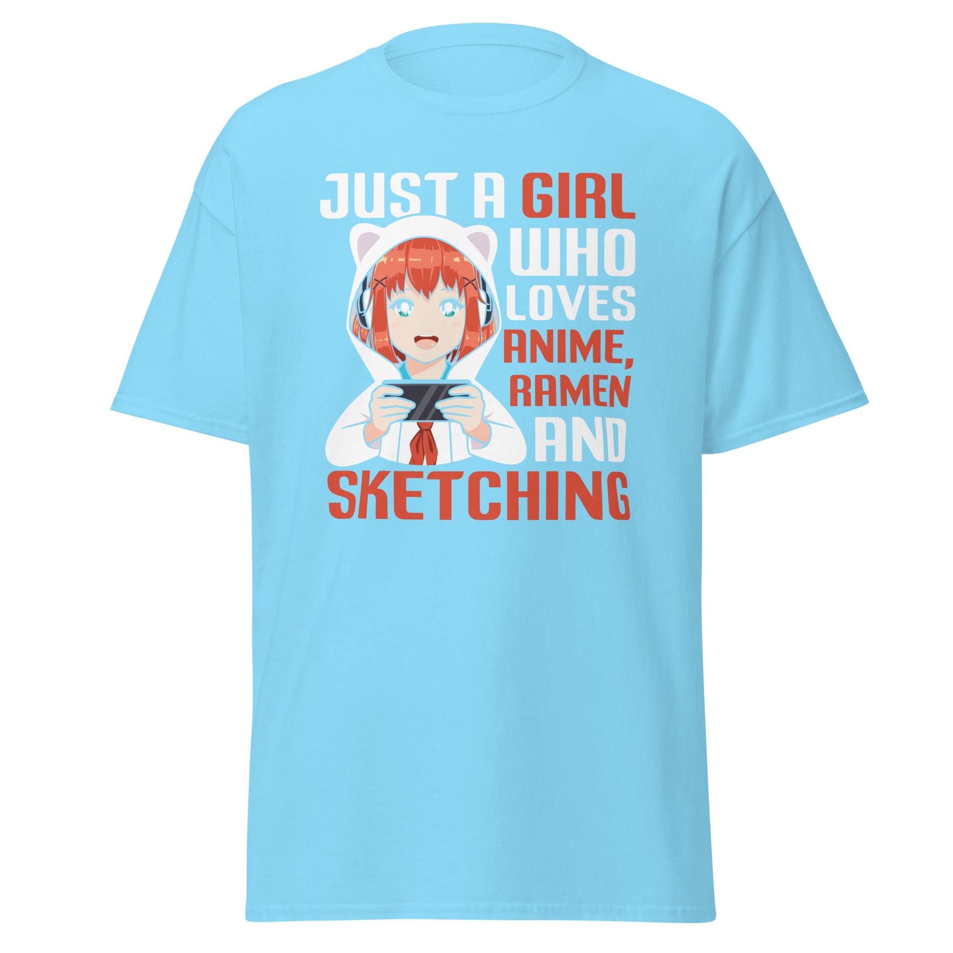 Just a Girl | Anime T-Shirt - Sky - T-Shirts Online