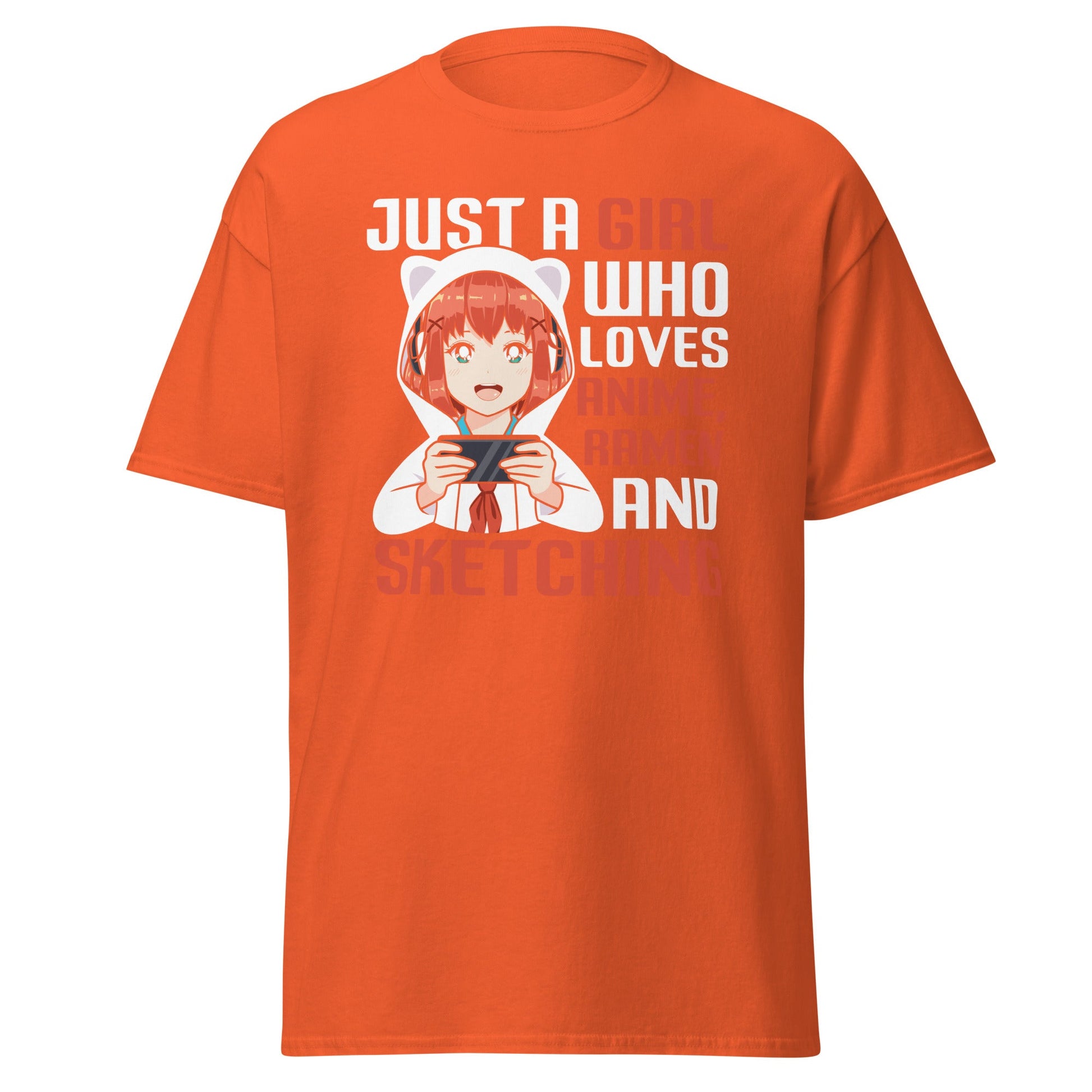 Just a Girl | Anime T-Shirt - Orange - T-Shirts Online
