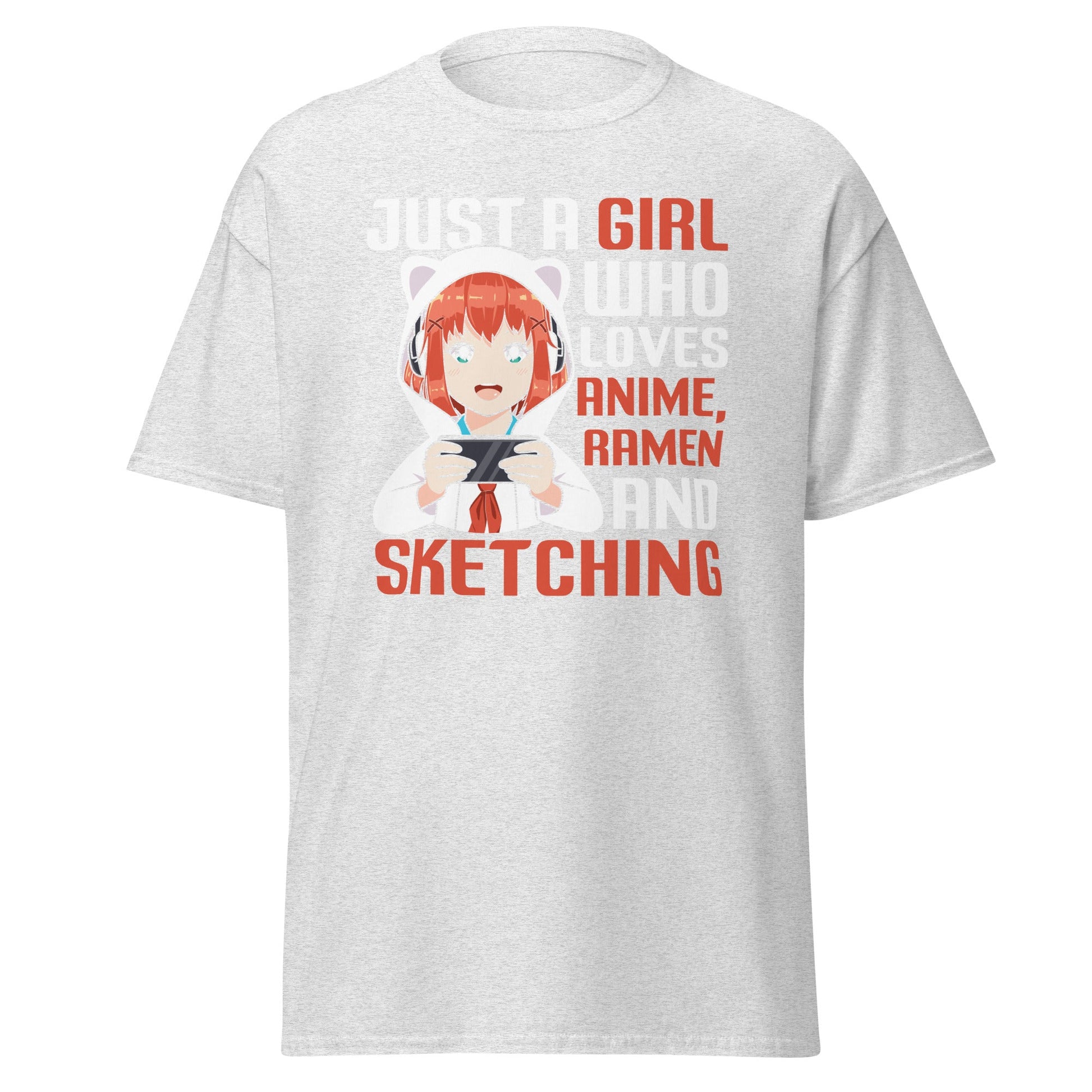 Just a Girl | Anime T-Shirt - Ash - T-Shirts Online
