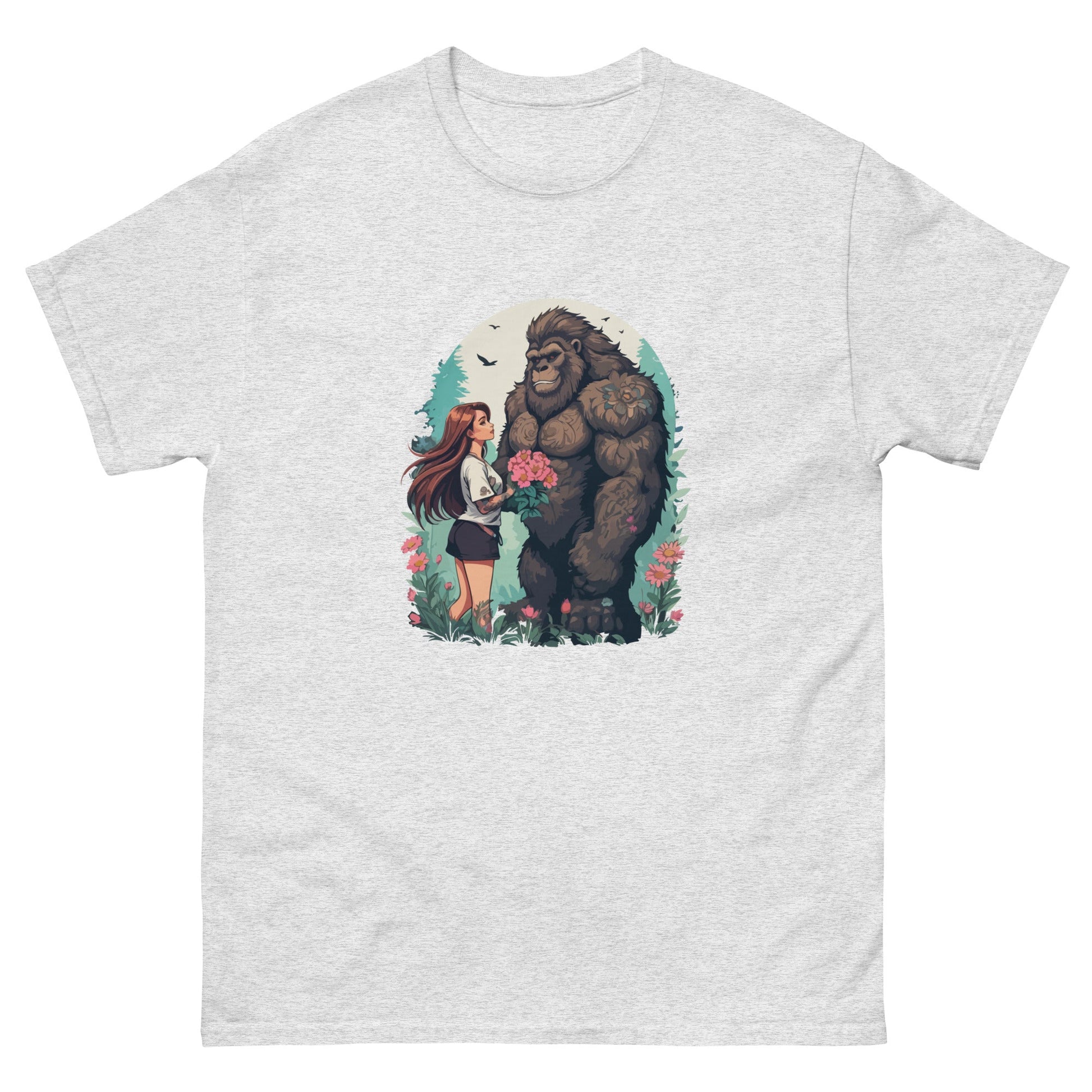 Just a Girl & Her Gorilla | Adult T-Shirt - Ash - T-Shirts Online