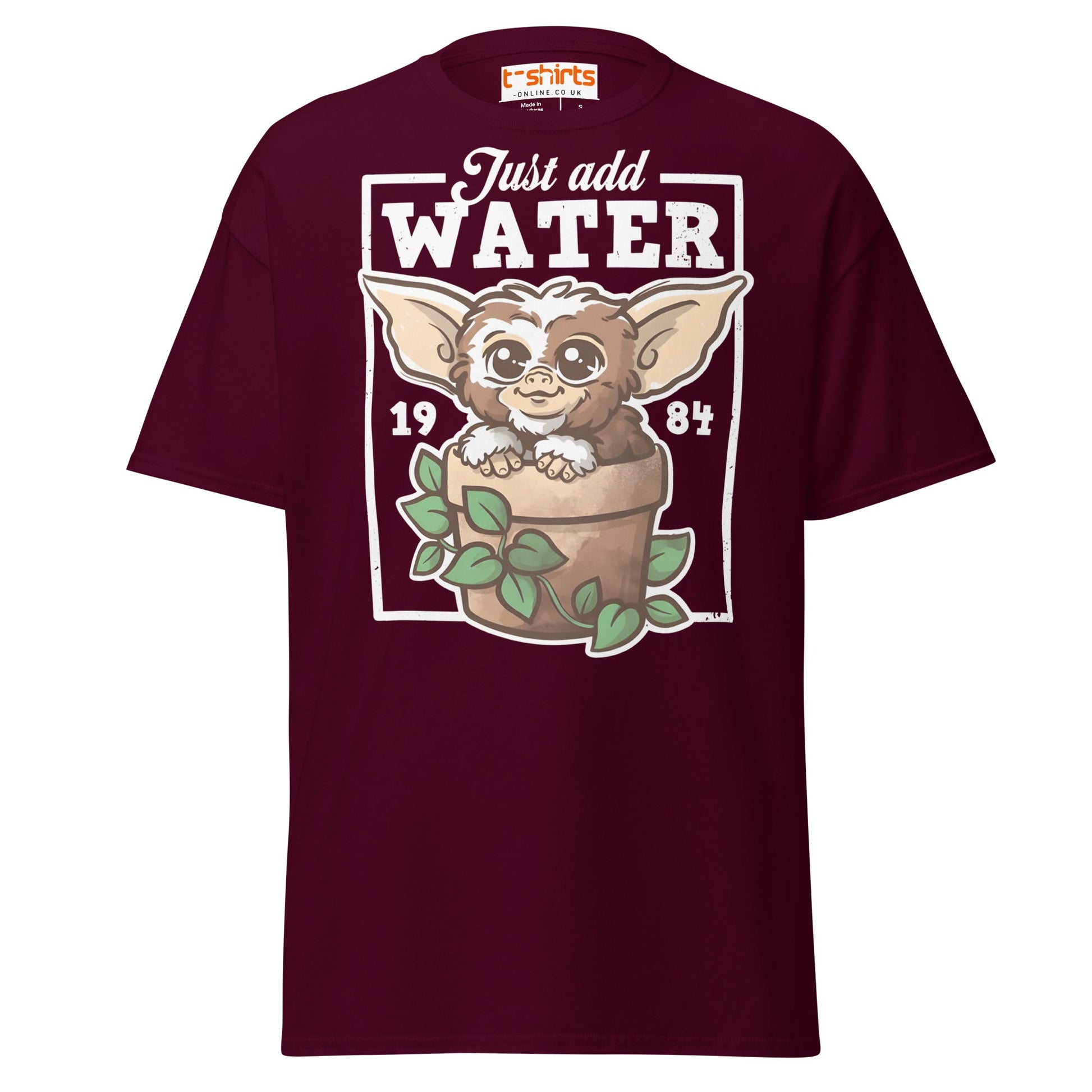 Just Add Water T-Shirt – Cute Retro Creature Tee - Maroon - T-Shirts Online