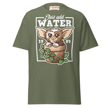 Just Add Water T-Shirt – Cute Retro Creature Tee - Military Green - T-Shirts Online