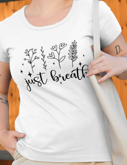 Just Breathe | Motivational T-Shirt - Royal - T-Shirts Online
