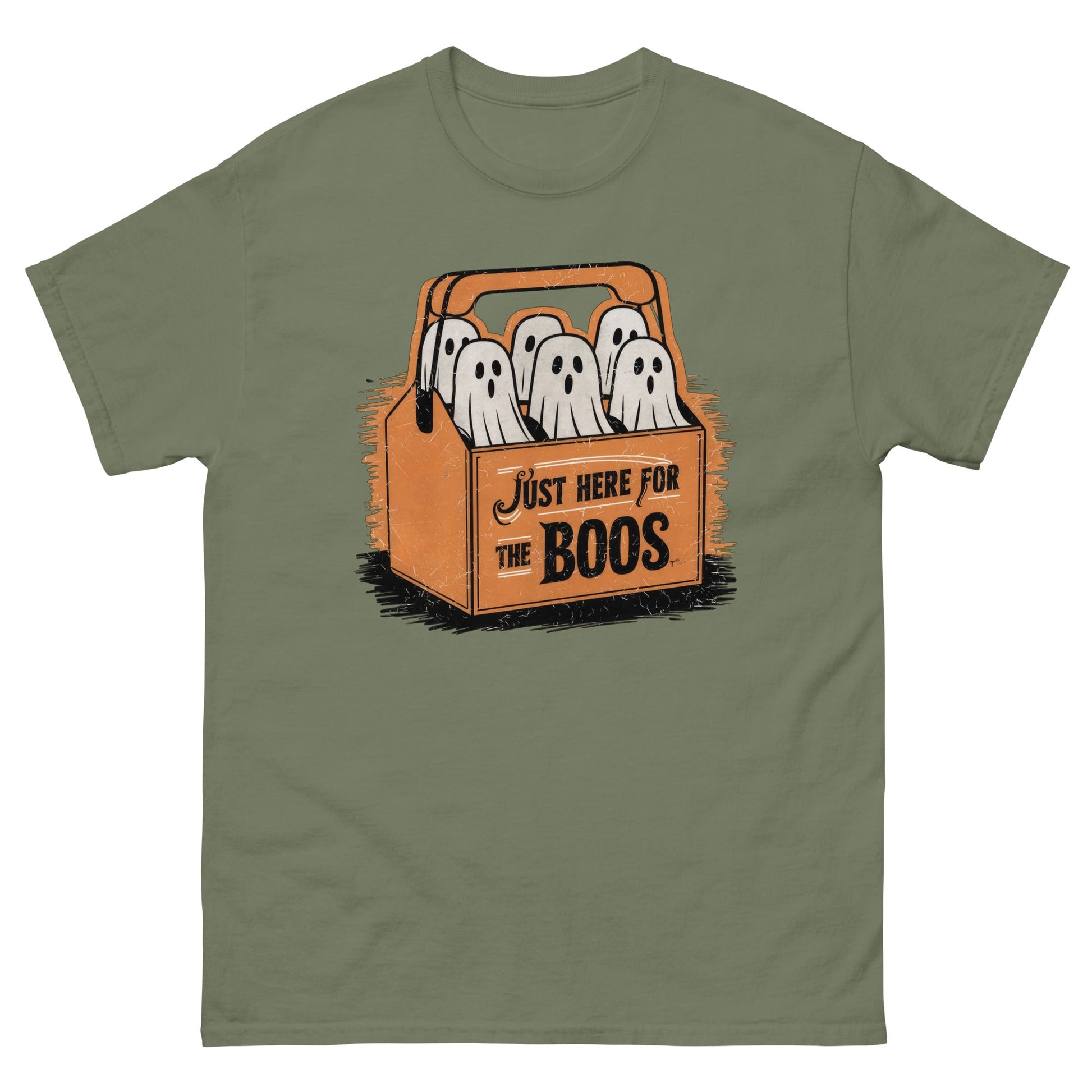 Just Here For The Boo's | Halloween T-Shirt - Military Green - T-Shirts Online