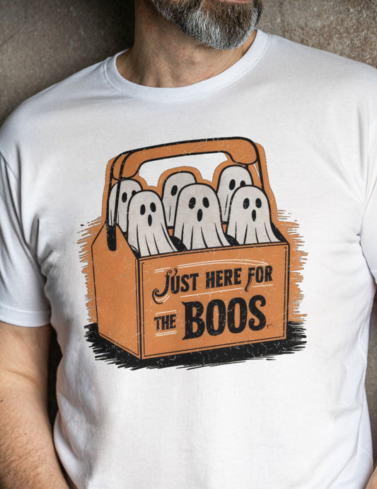 Just Here For The Boo's | Halloween T-Shirt - Black - T-Shirts Online