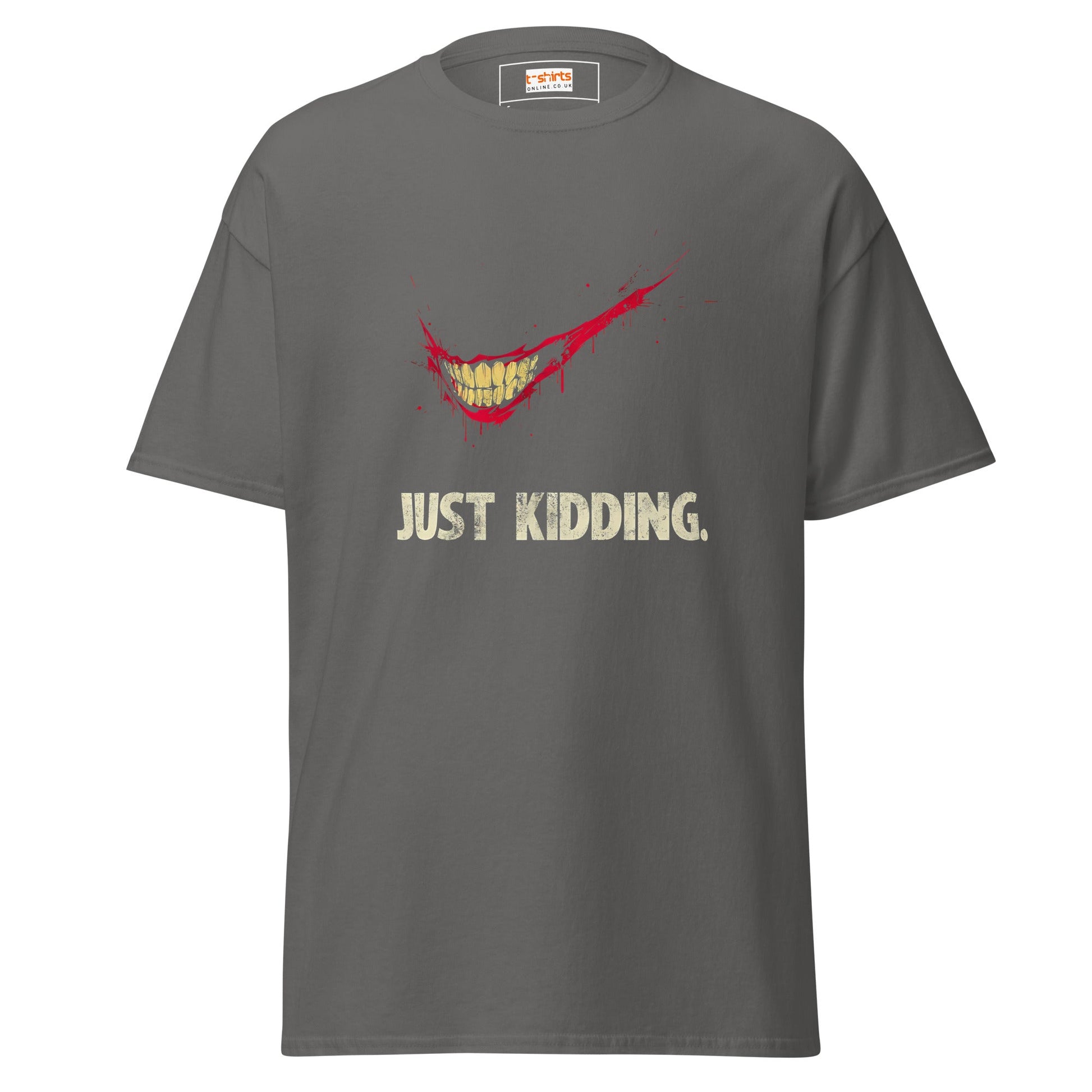 Just Kidding | Horror T-Shirt - Charcoal - T-Shirts Online