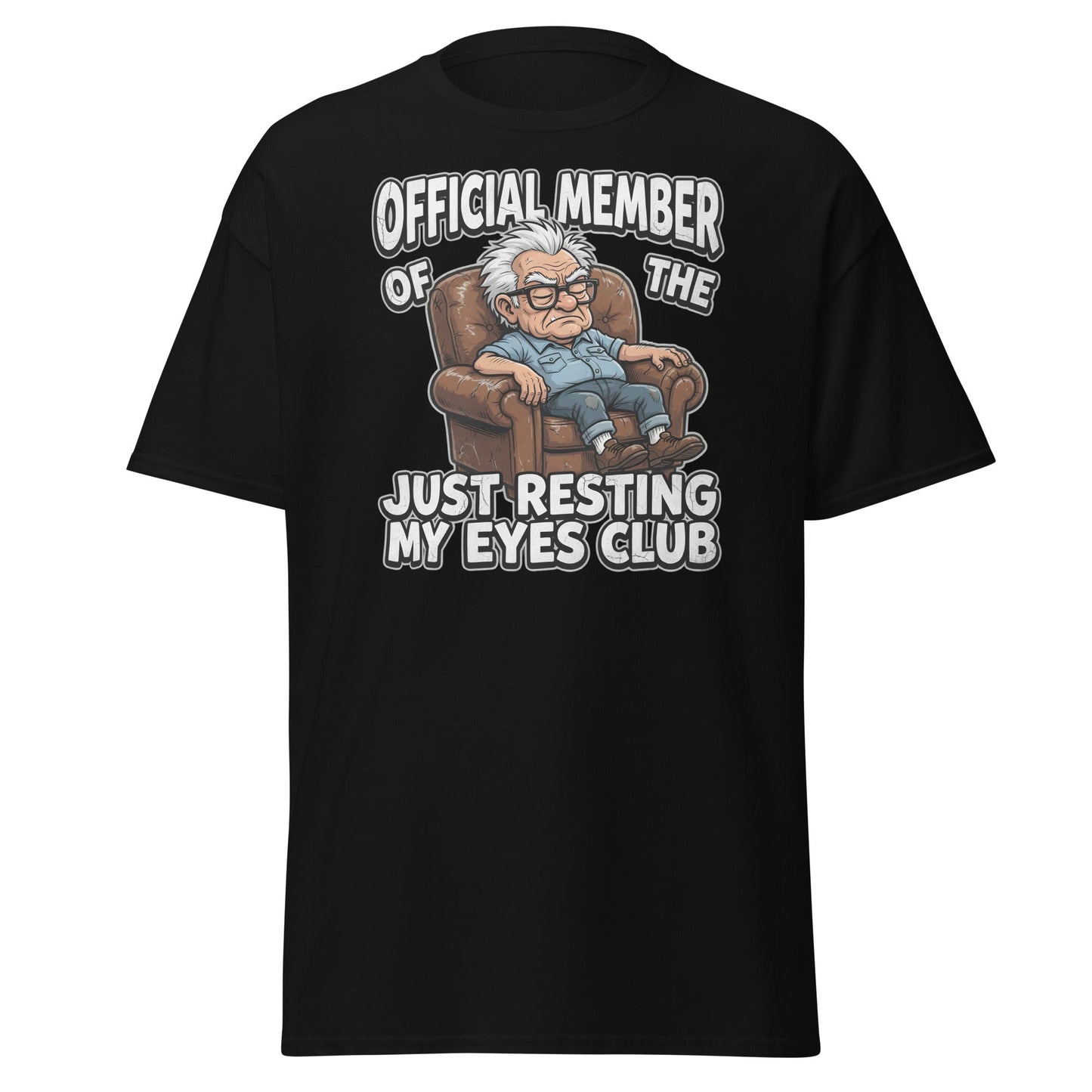 Just Resting My Eyes Club T-Shirt - Funny Grumpy Old Man Tee - Black - T-Shirts Online