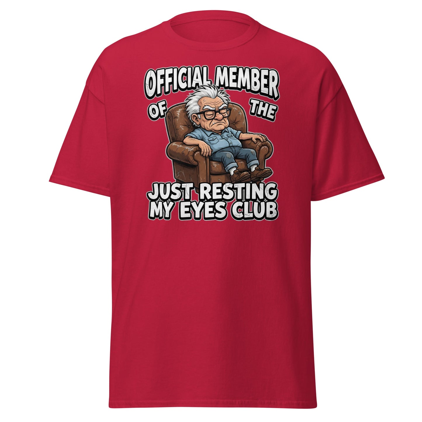 Just Resting My Eyes Club T-Shirt - Funny Grumpy Old Man Tee - Cardinal - T-Shirts Online