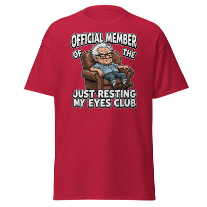 Just Resting My Eyes Club T-Shirt - Funny Grumpy Old Man Tee - Cardinal - T-Shirts Online