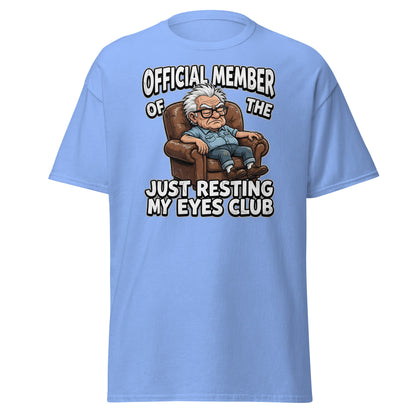 Just Resting My Eyes Club T-Shirt - Funny Grumpy Old Man Tee - Carolina Blue - T-Shirts Online