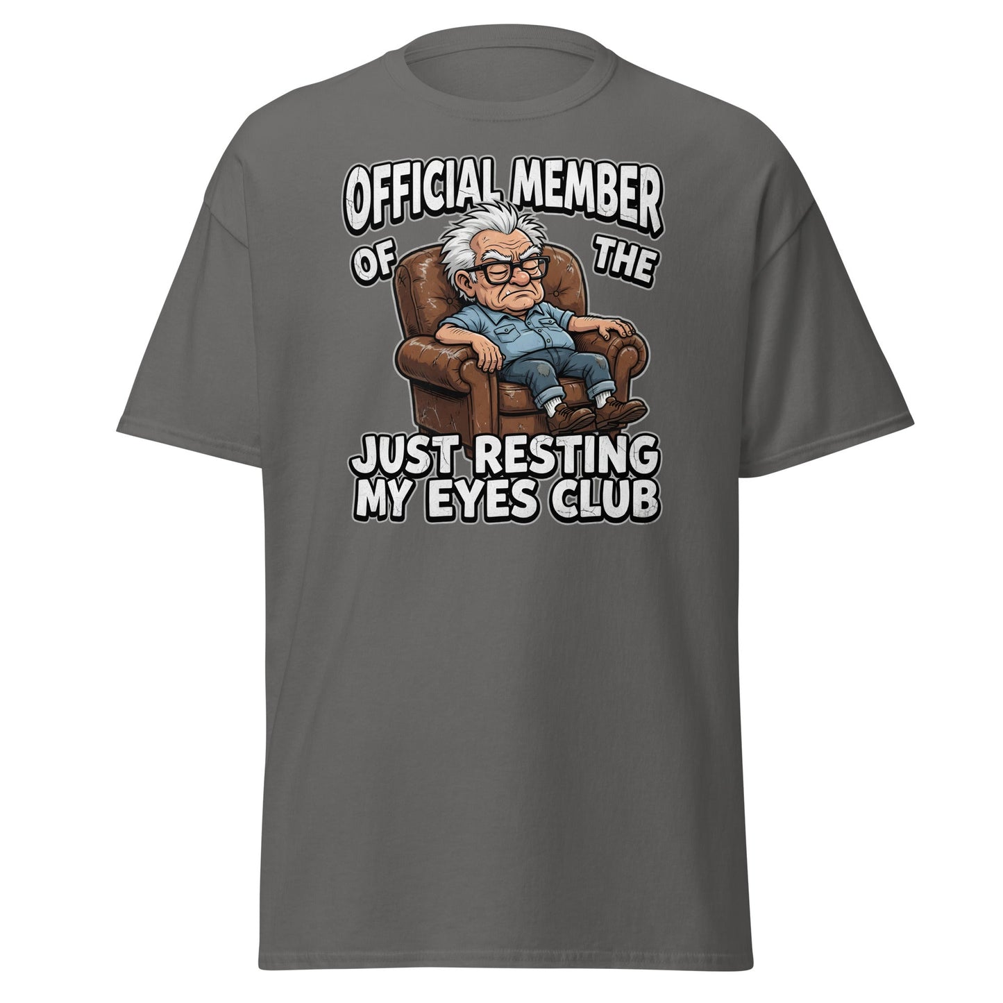Just Resting My Eyes Club T-Shirt - Funny Grumpy Old Man Tee - Charcoal - T-Shirts Online