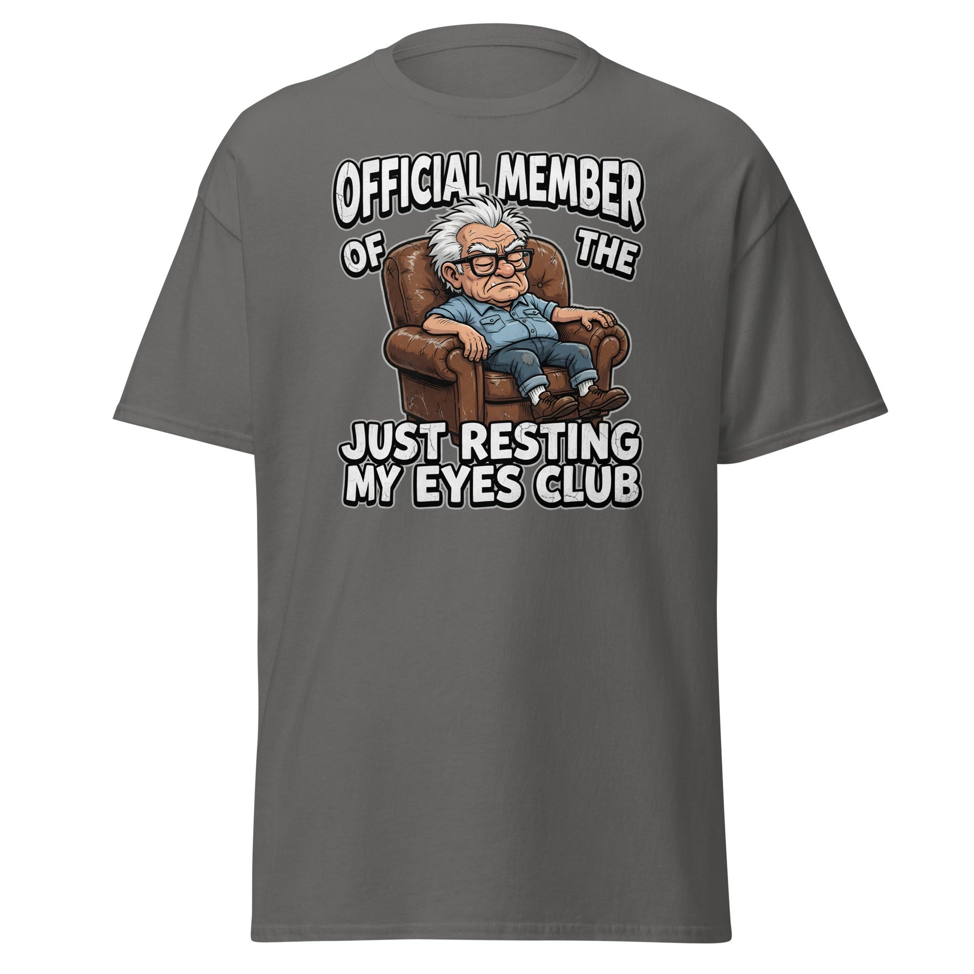 Just Resting My Eyes Club T-Shirt - Funny Grumpy Old Man Tee - Charcoal - T-Shirts Online