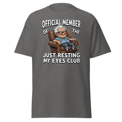 Just Resting My Eyes Club T-Shirt - Funny Grumpy Old Man Tee - Charcoal - T-Shirts Online