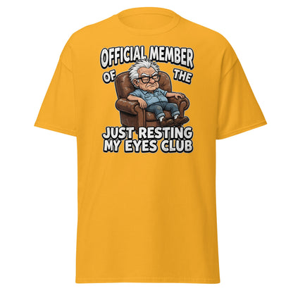 Just Resting My Eyes Club T-Shirt - Funny Grumpy Old Man Tee - Gold - T-Shirts Online