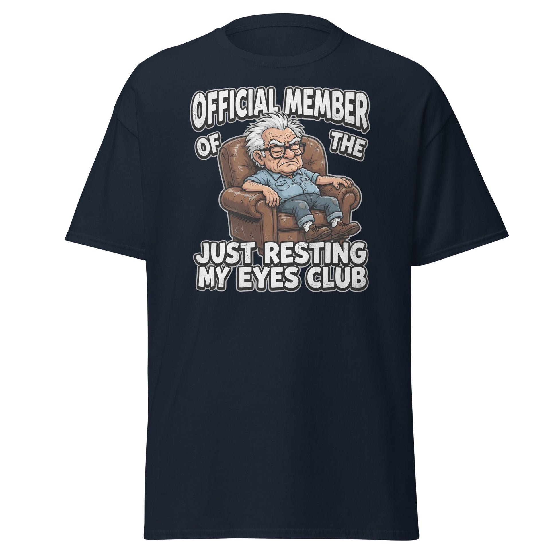 Just Resting My Eyes Club T-Shirt - Funny Grumpy Old Man Tee - Navy - T-Shirts Online