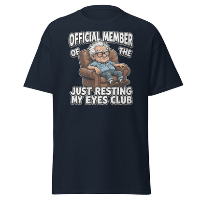 Just Resting My Eyes Club T-Shirt - Funny Grumpy Old Man Tee - Navy - T-Shirts Online