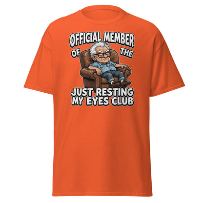 Just Resting My Eyes Club T-Shirt - Funny Grumpy Old Man Tee - Orange - T-Shirts Online