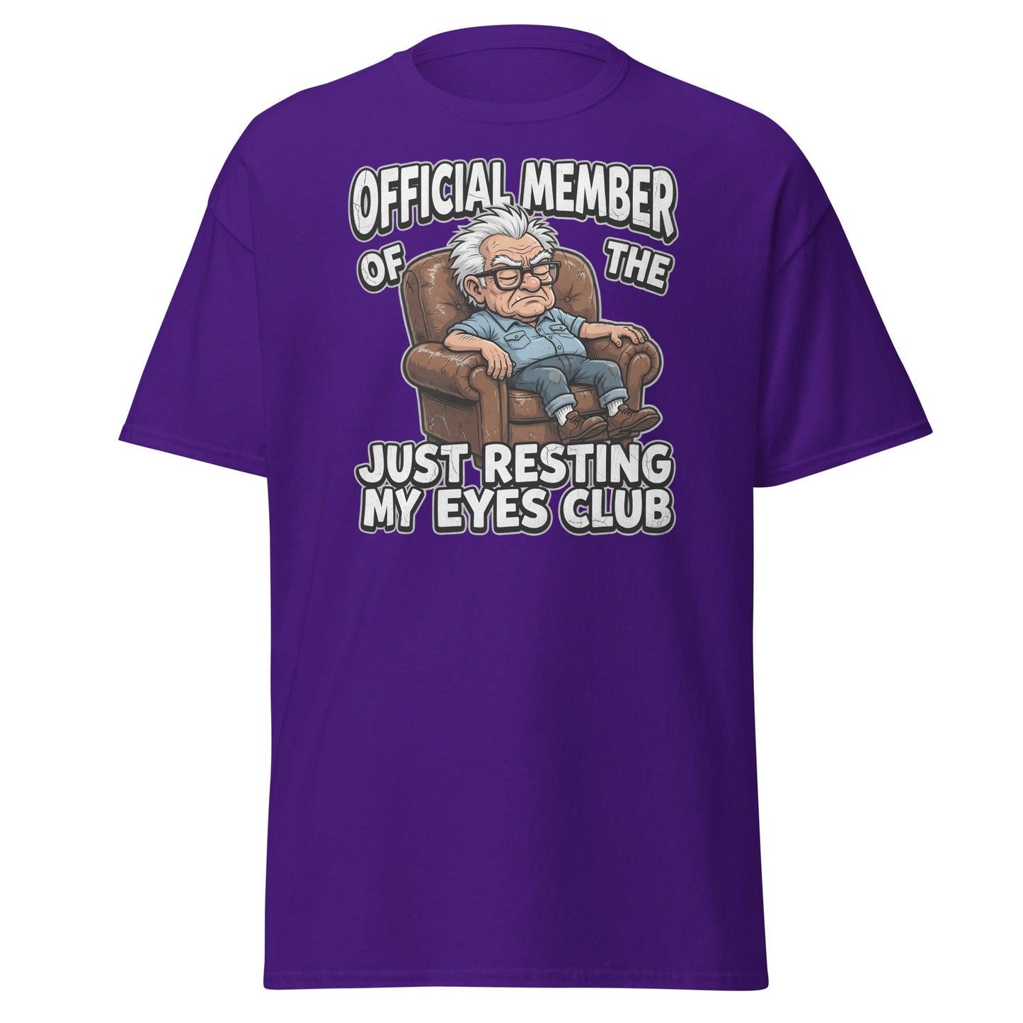 Just Resting My Eyes Club T-Shirt - Funny Grumpy Old Man Tee - Purple - T-Shirts Online