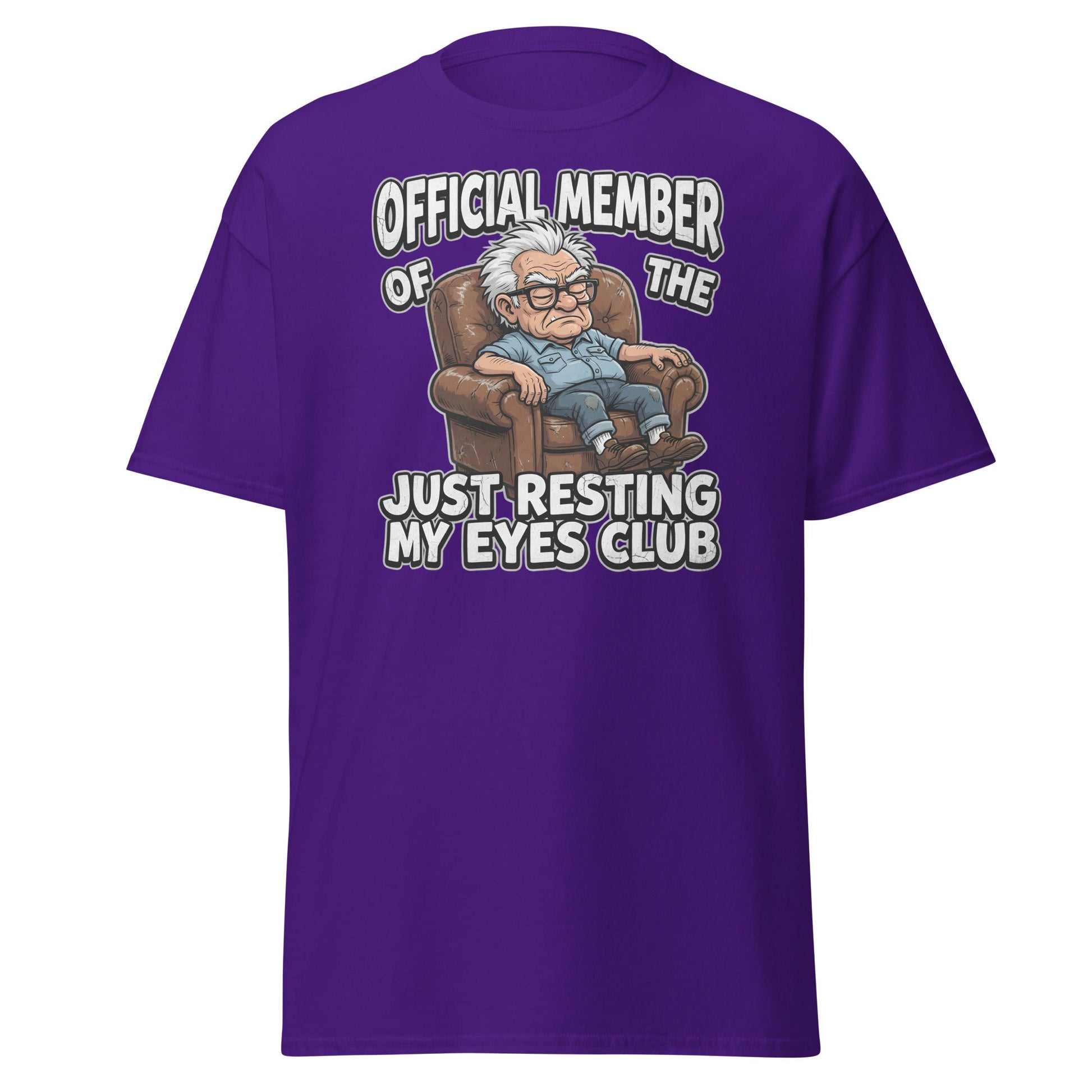 Just Resting My Eyes Club T-Shirt - Funny Grumpy Old Man Tee - Purple - T-Shirts Online