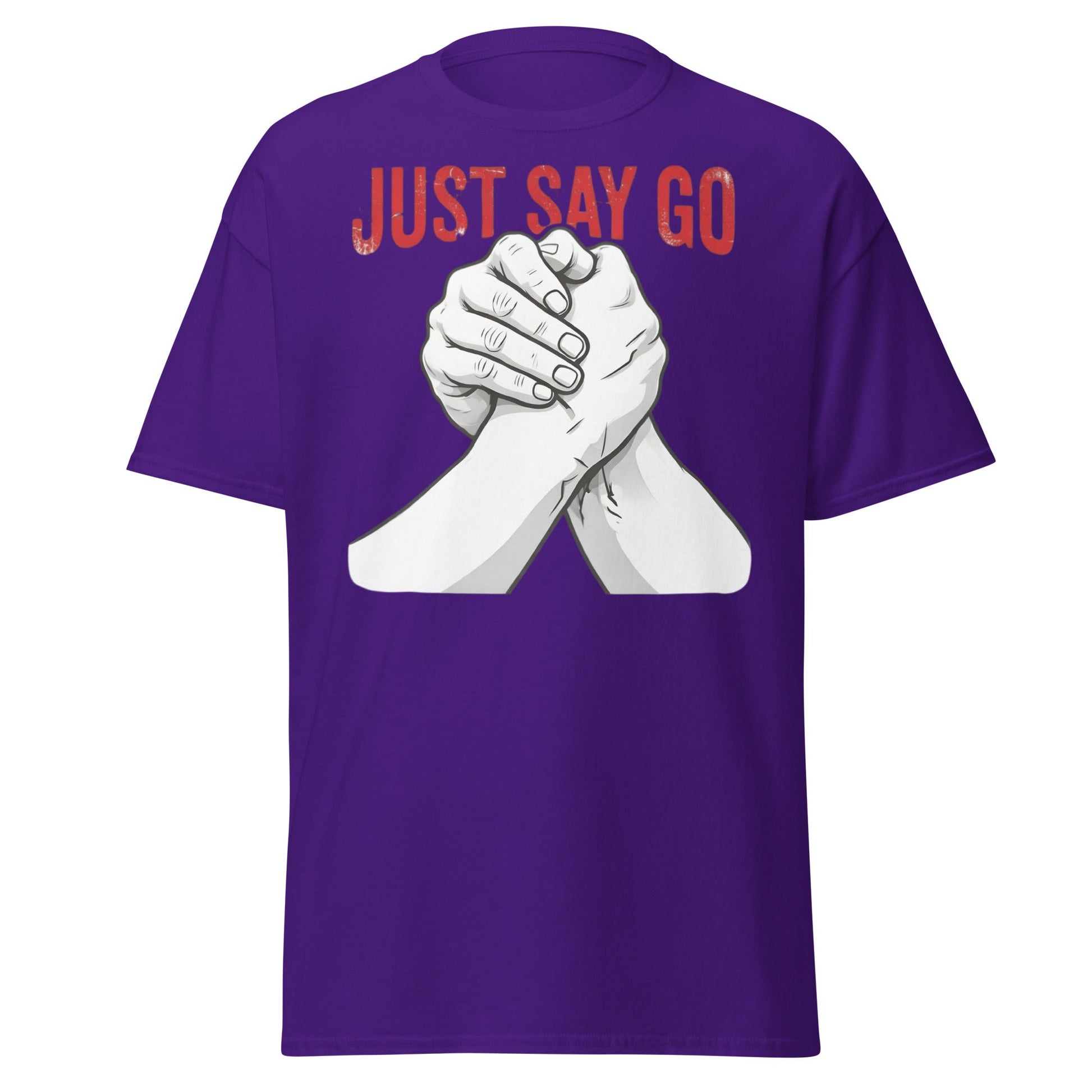 Just Say Go Arm Wrestling Tee | Pro Grip Strength Apparel - Purple - T-Shirts Online