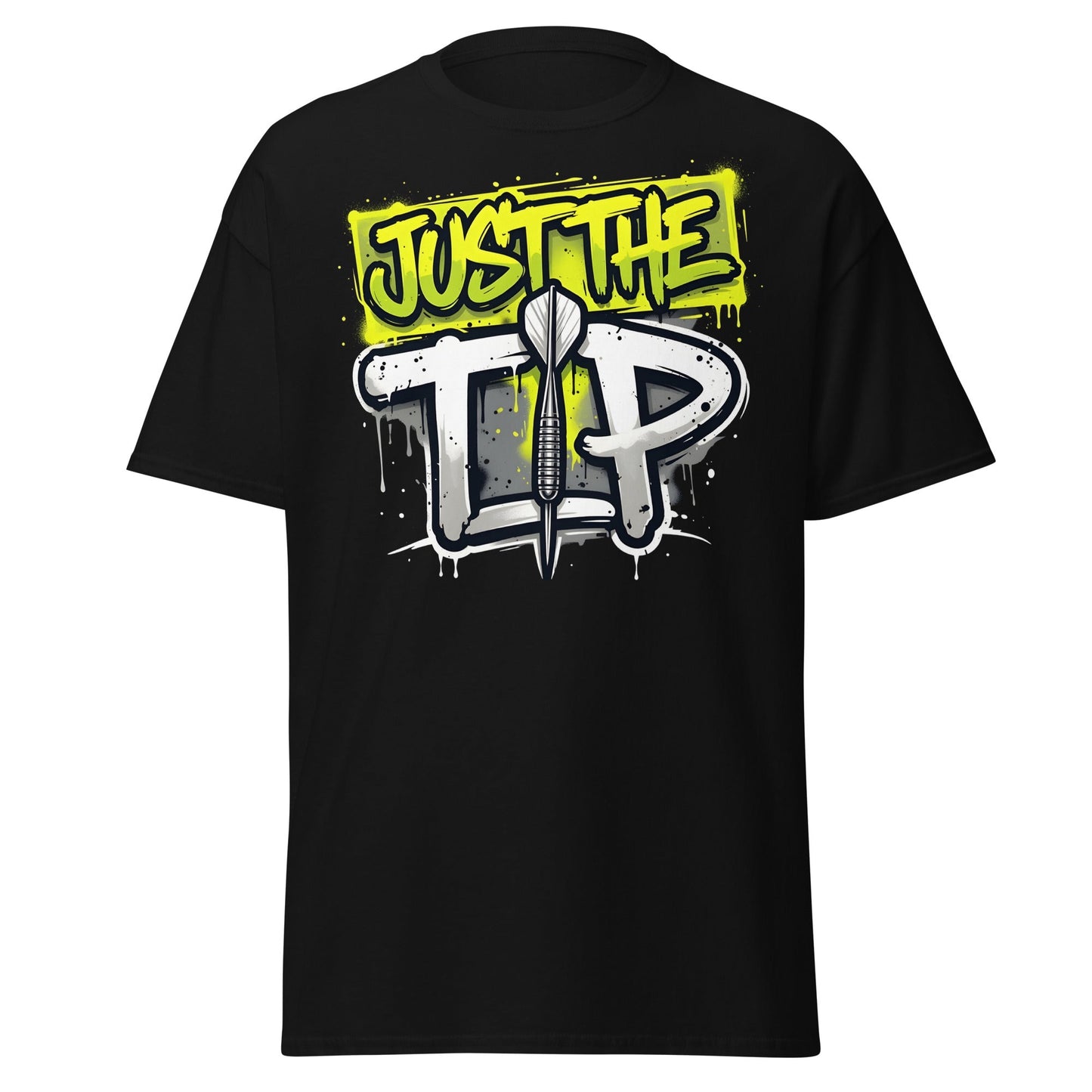 Just The Tip Dart T-Shirt - Funny Graffiti Darting Tee - Black - T-Shirts Online