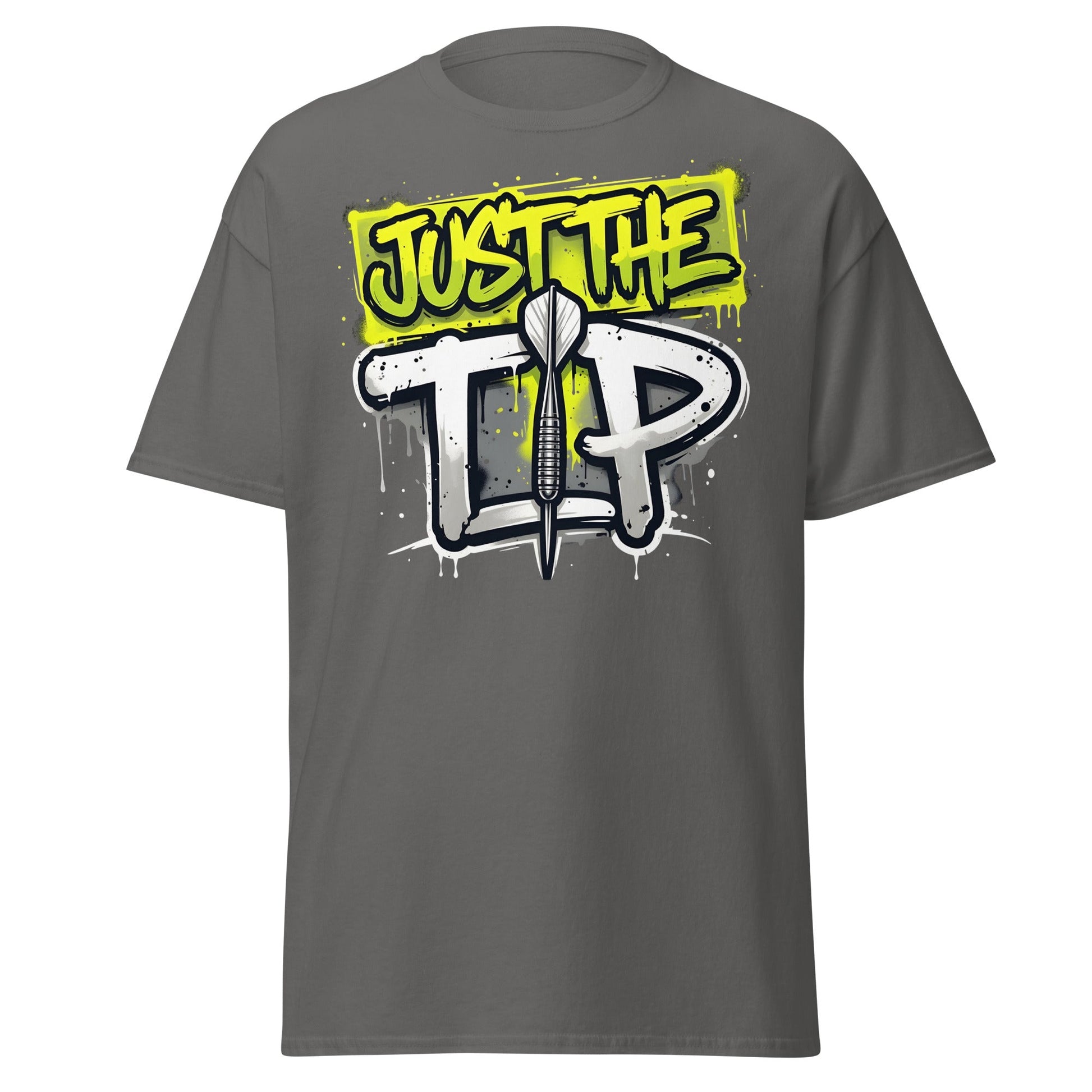 Just The Tip Dart T-Shirt - Funny Graffiti Darting Tee - Charcoal - T-Shirts Online