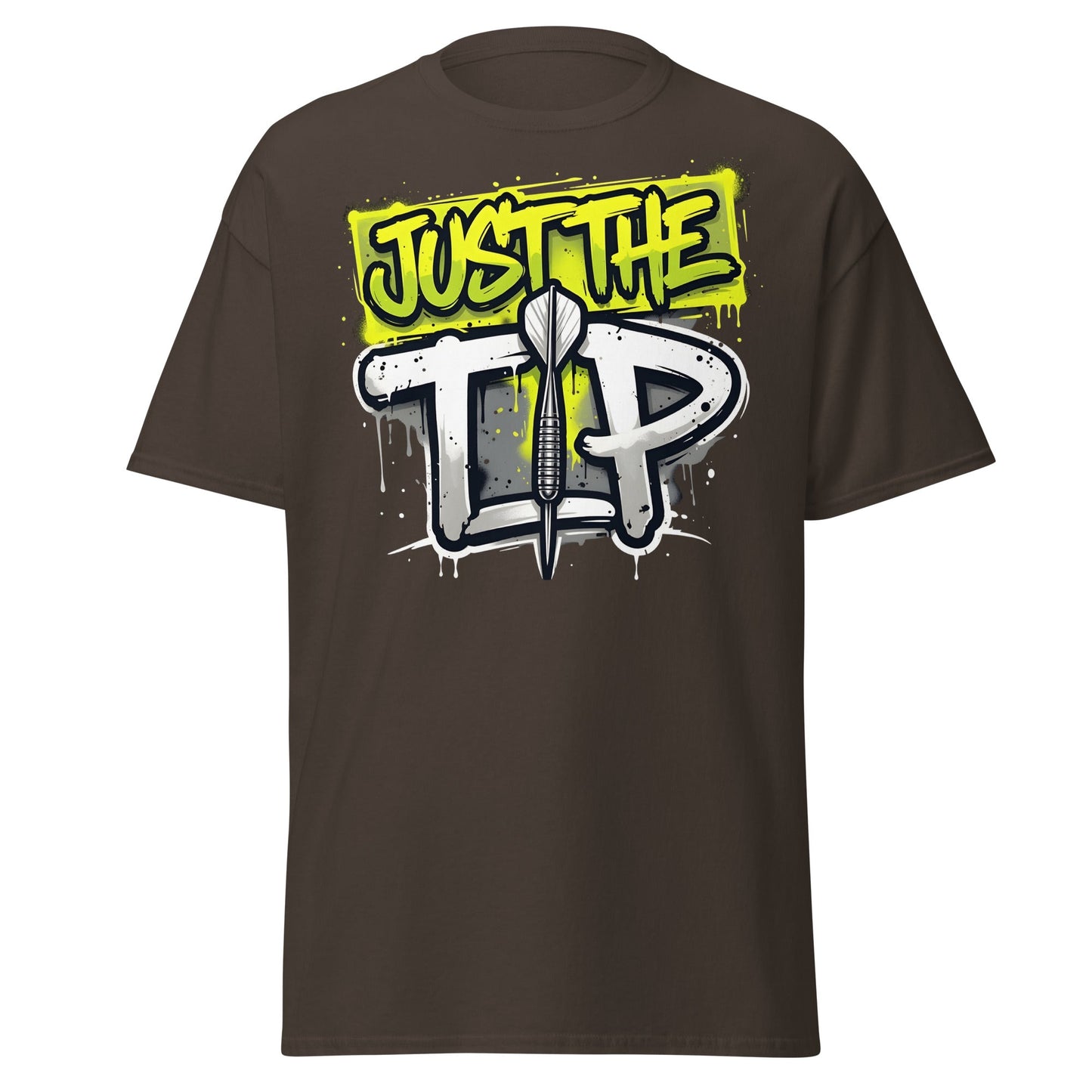 Just The Tip Dart T-Shirt - Funny Graffiti Darting Tee - Dark Chocolate - T-Shirts Online