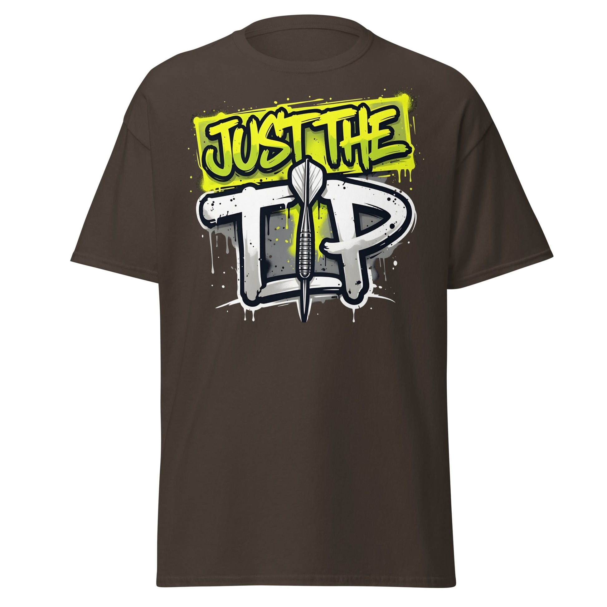 Just The Tip Dart T-Shirt - Funny Graffiti Darting Tee - Dark Chocolate - T-Shirts Online